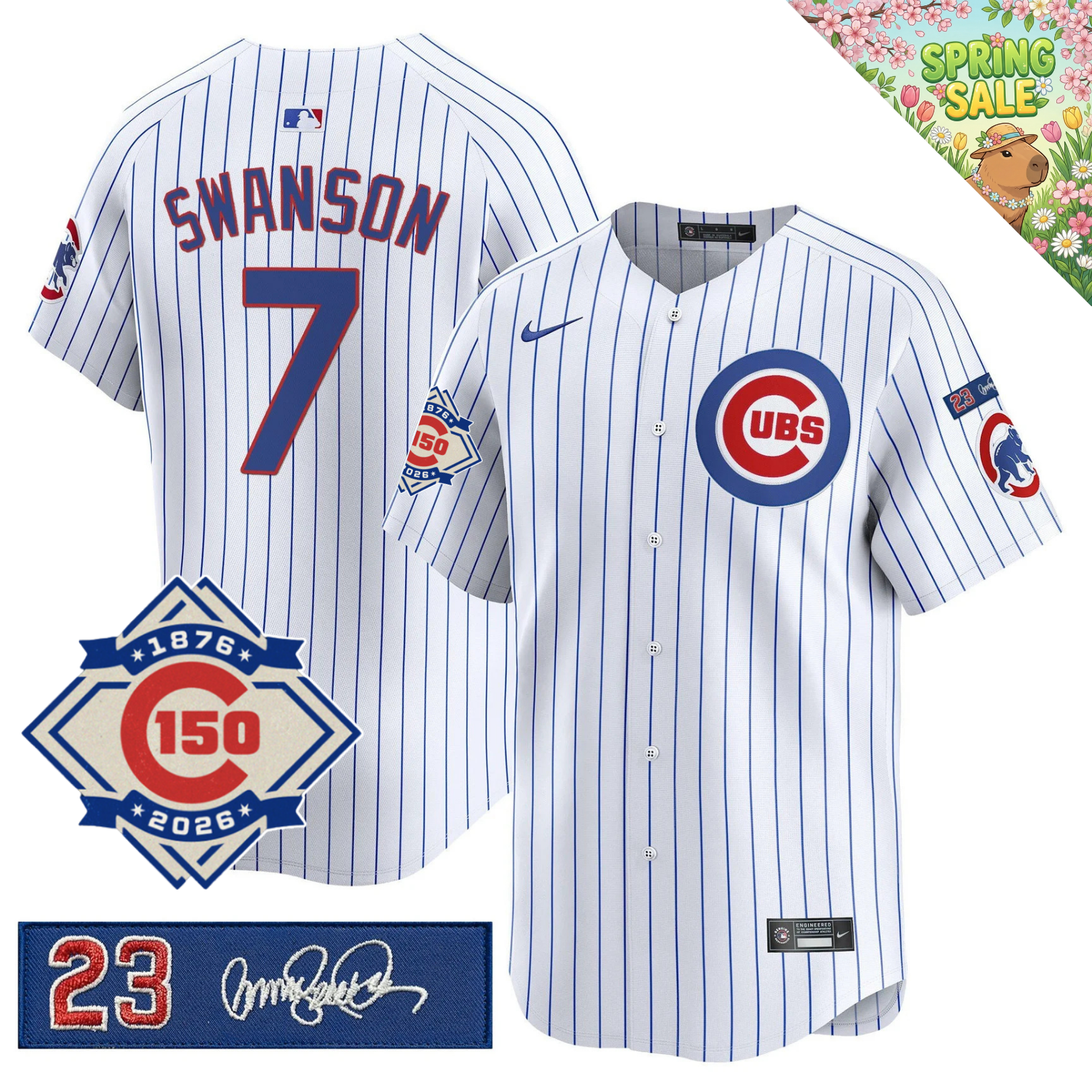 CHC 150th Anniversary & 'Ryne Sandberg Tribute' Limited Blue Jersey - Stitched