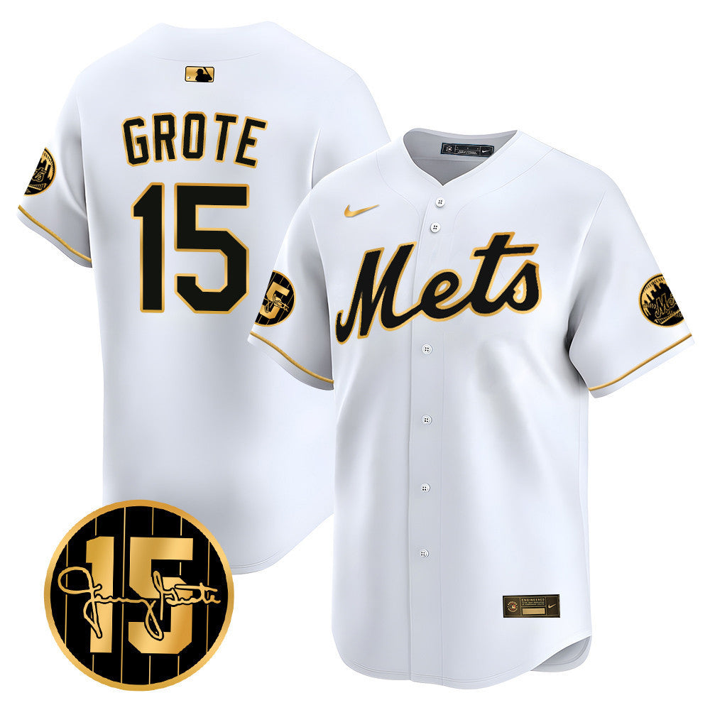 New York Mets Jerry Grote Patch Vapor Premier Limited V1 Jersey  All Stitched