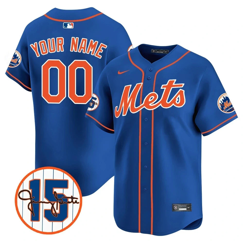 Custom New York Mets Jerry Grote Patch Vapor Premier Limited V1 Jersey  All Stitched