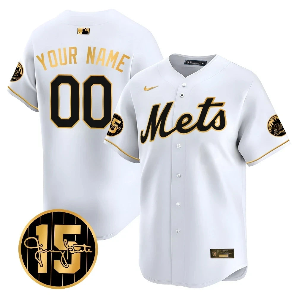 Custom New York Mets Jerry Grote Patch Vapor Premier Limited V1 Jersey  All Stitched