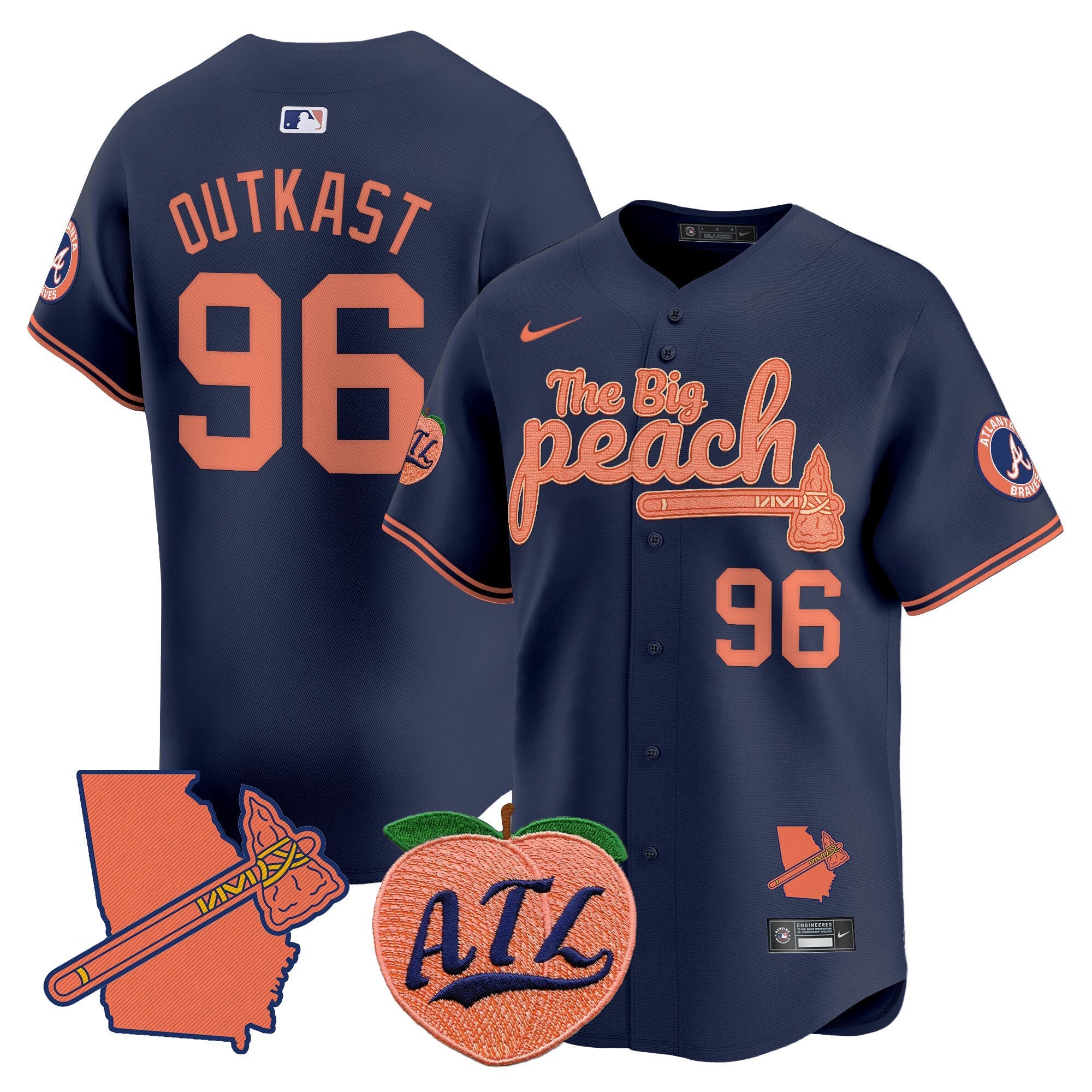 ATL The Big Peach Vapor Premier Limited Jersey V2 - Stitched