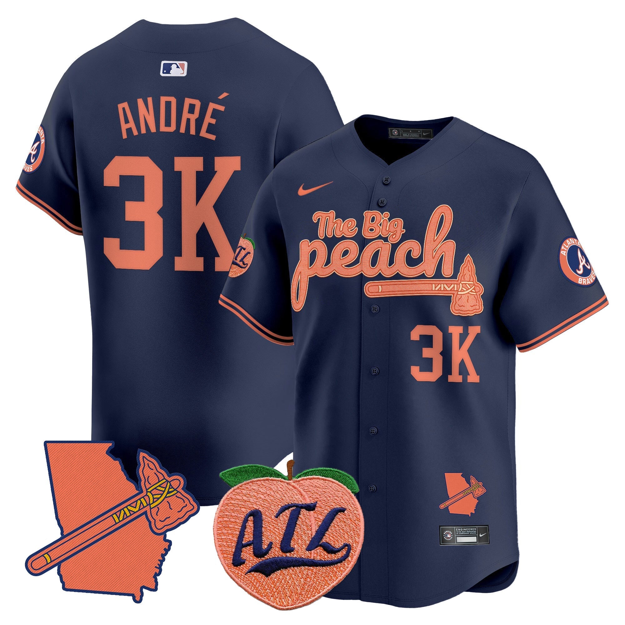 ATL The Big Peach Vapor Premier Limited Jersey V2 - Stitched