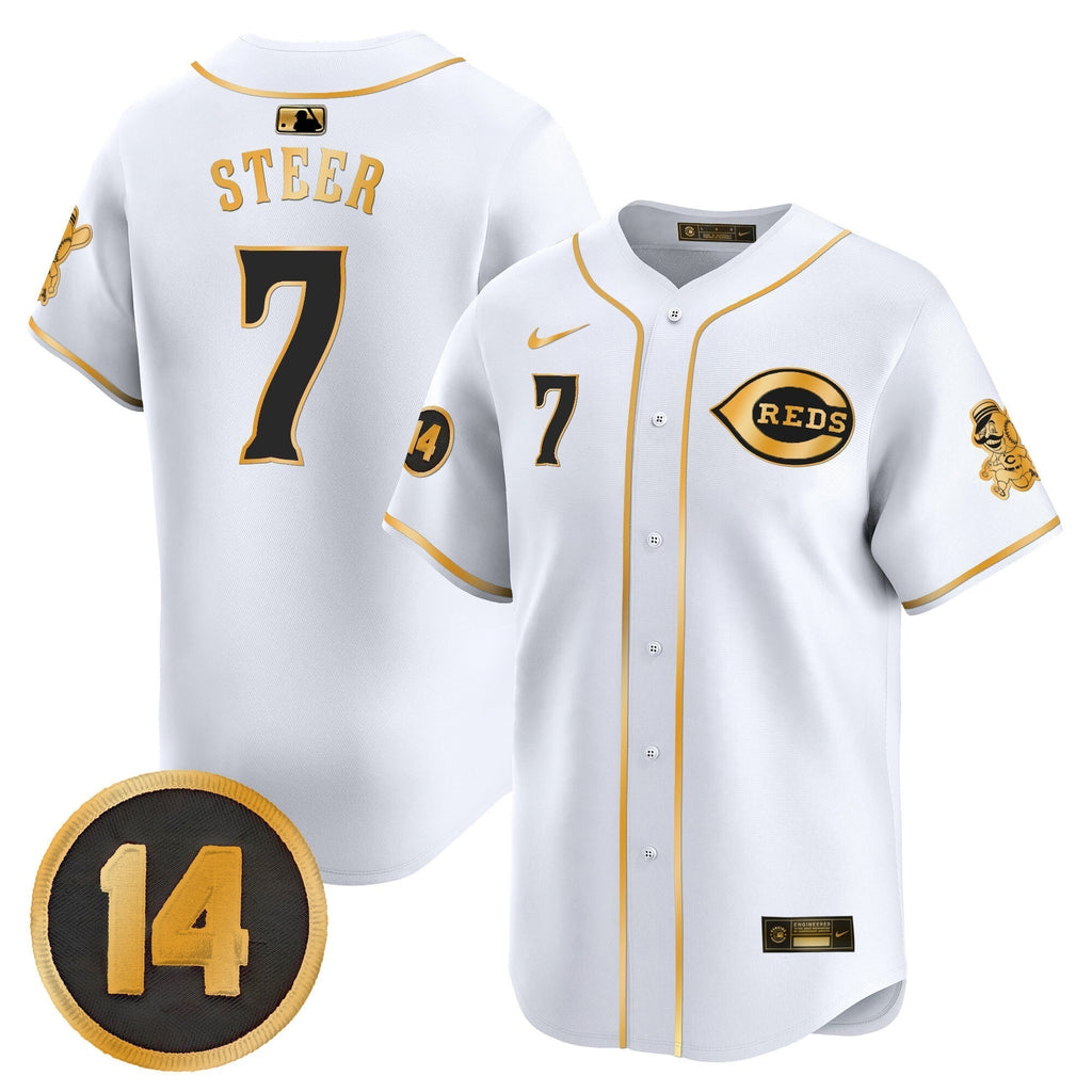CIN Pete Rose Patch Vapor Premier Limited Jersey - All Stitched