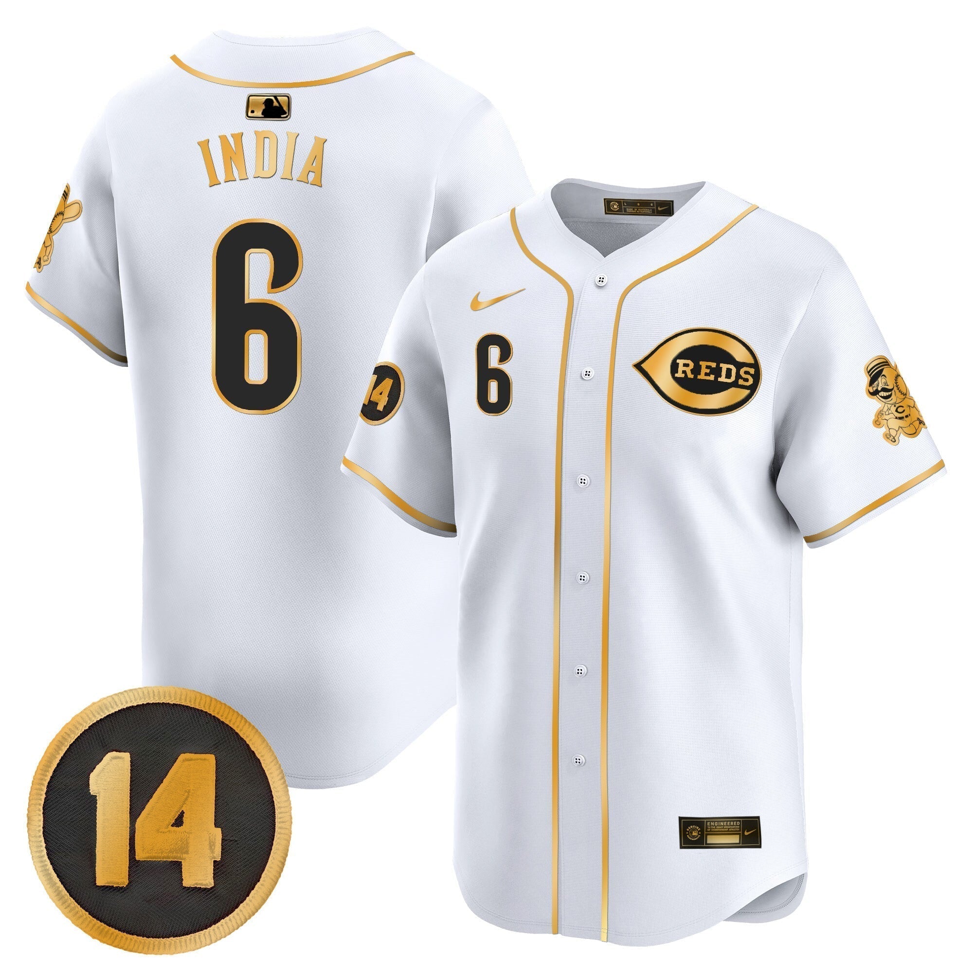 CIN Pete Rose Patch Vapor Premier Limited Jersey - All Stitched