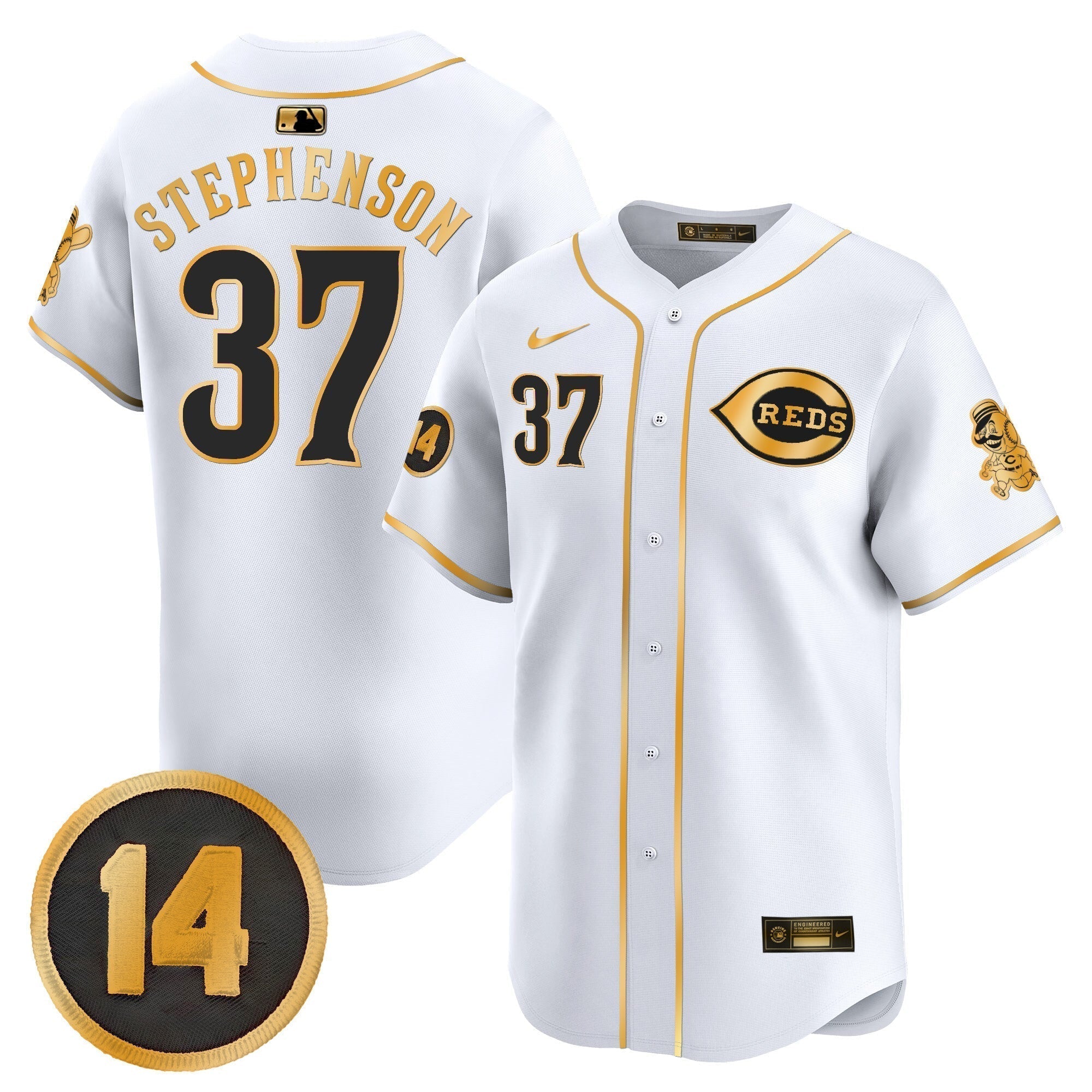 CIN Pete Rose Patch Vapor Premier Limited Jersey - All Stitched