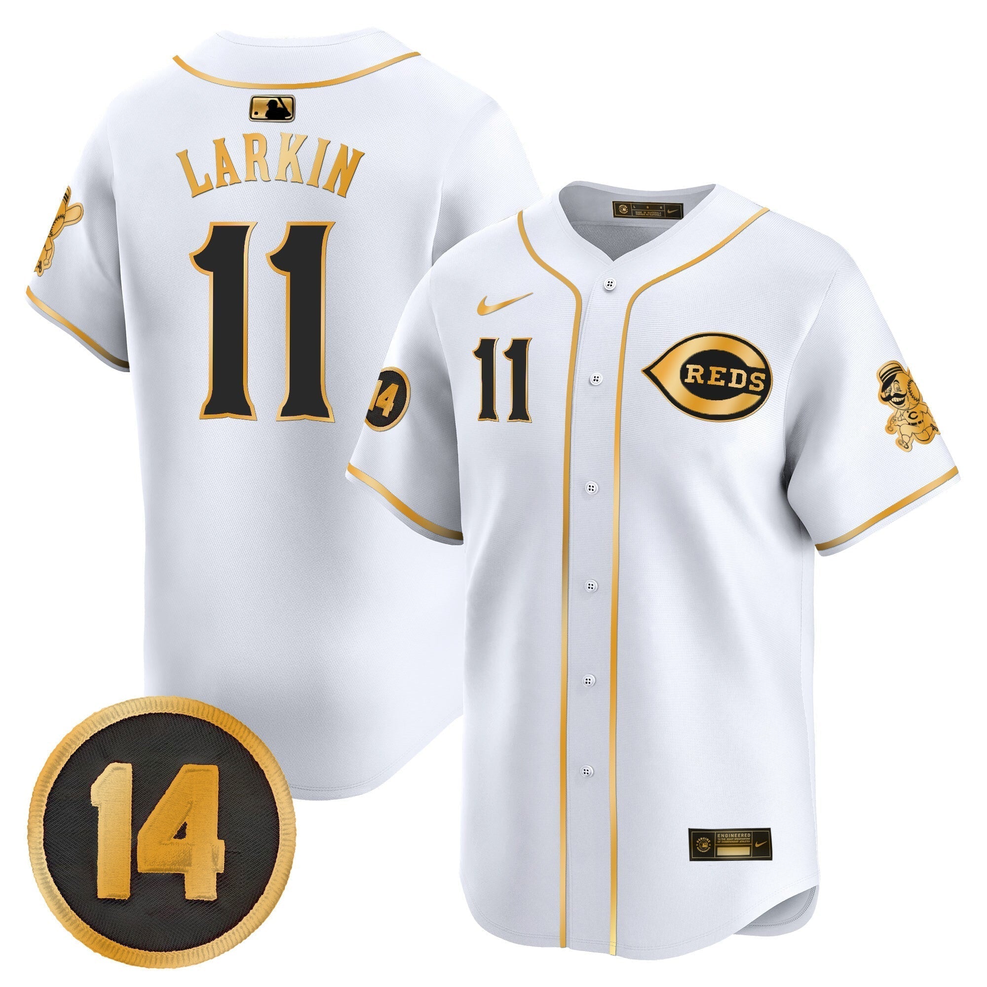 CIN Pete Rose Patch Vapor Premier Limited Jersey - All Stitched