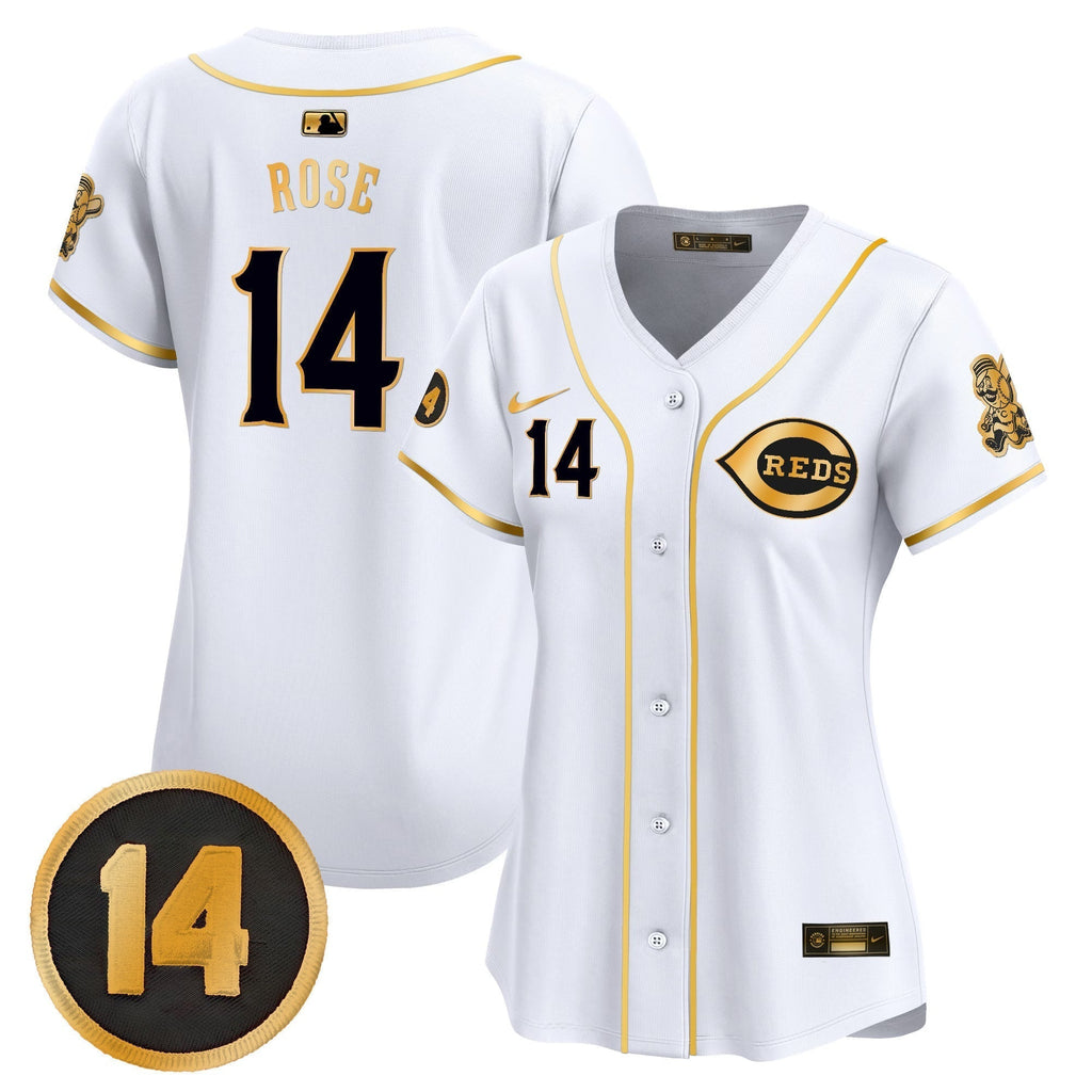 WoCincinnati Reds Pete Rose Patch Vapor Premier Limited Jersey - All Stitched