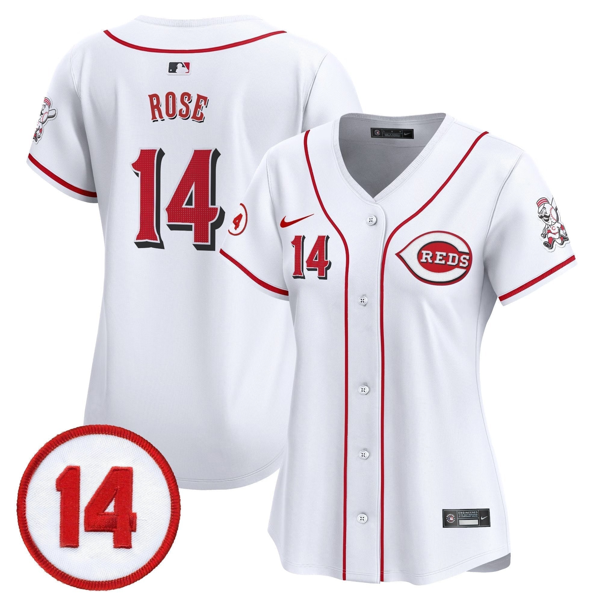 WoCincinnati Reds Pete Rose Patch Vapor Premier Limited Jersey - All Stitched