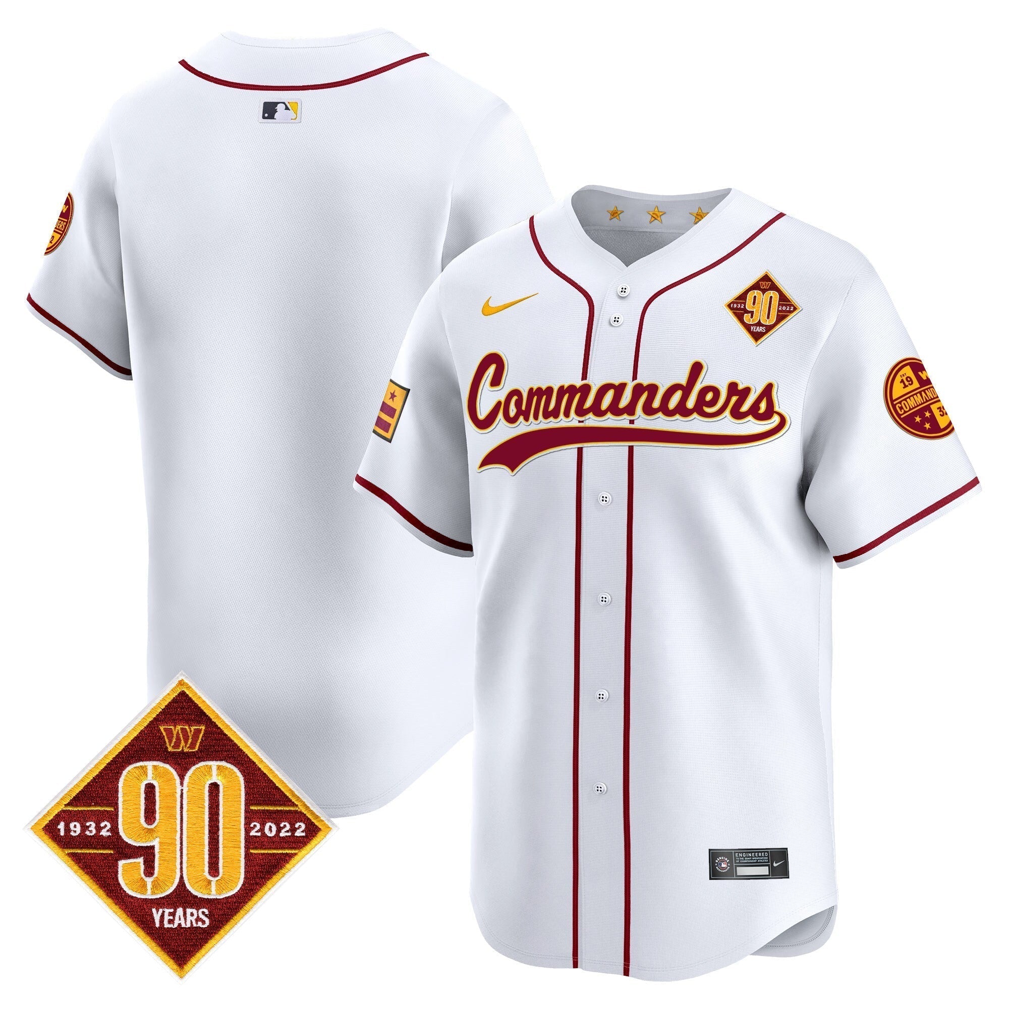 WAS 90th Anniversary Patch Vapor Premier Limited Jersey - Stitched