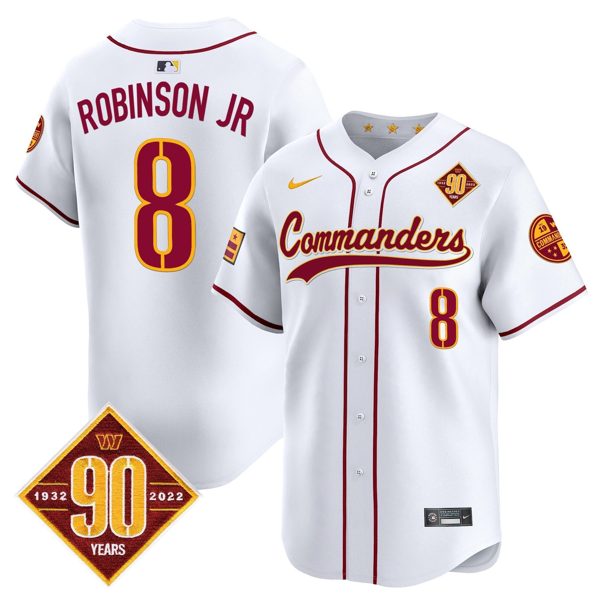 WAS 90th Anniversary Patch Vapor Premier Limited Jersey - Stitched