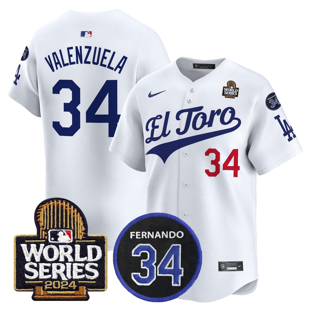 Dodgers El Toro 2024 World Series Patch Vapor Premier Limited Jersey - Stitched