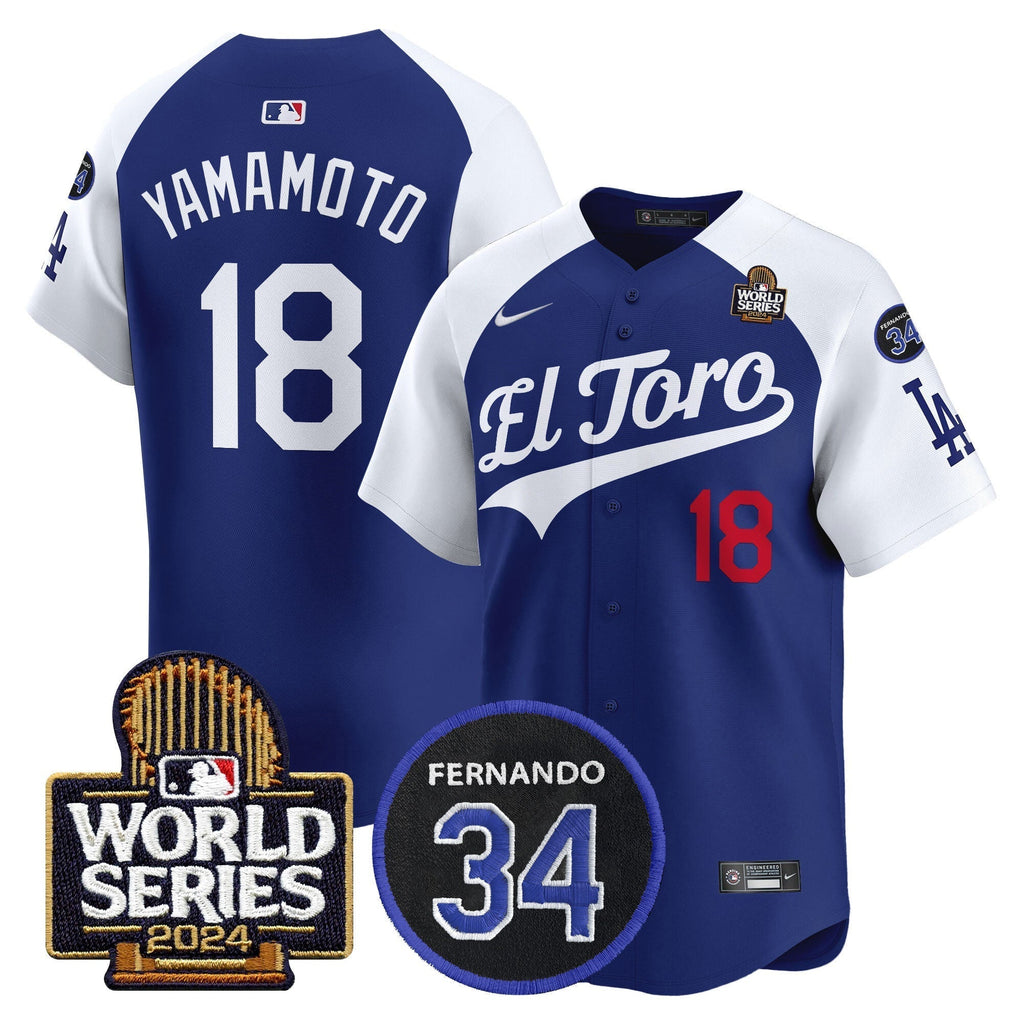 Dodgers El Toro 2024 World Series Patch Vapor Premier Limited Jersey - Stitched