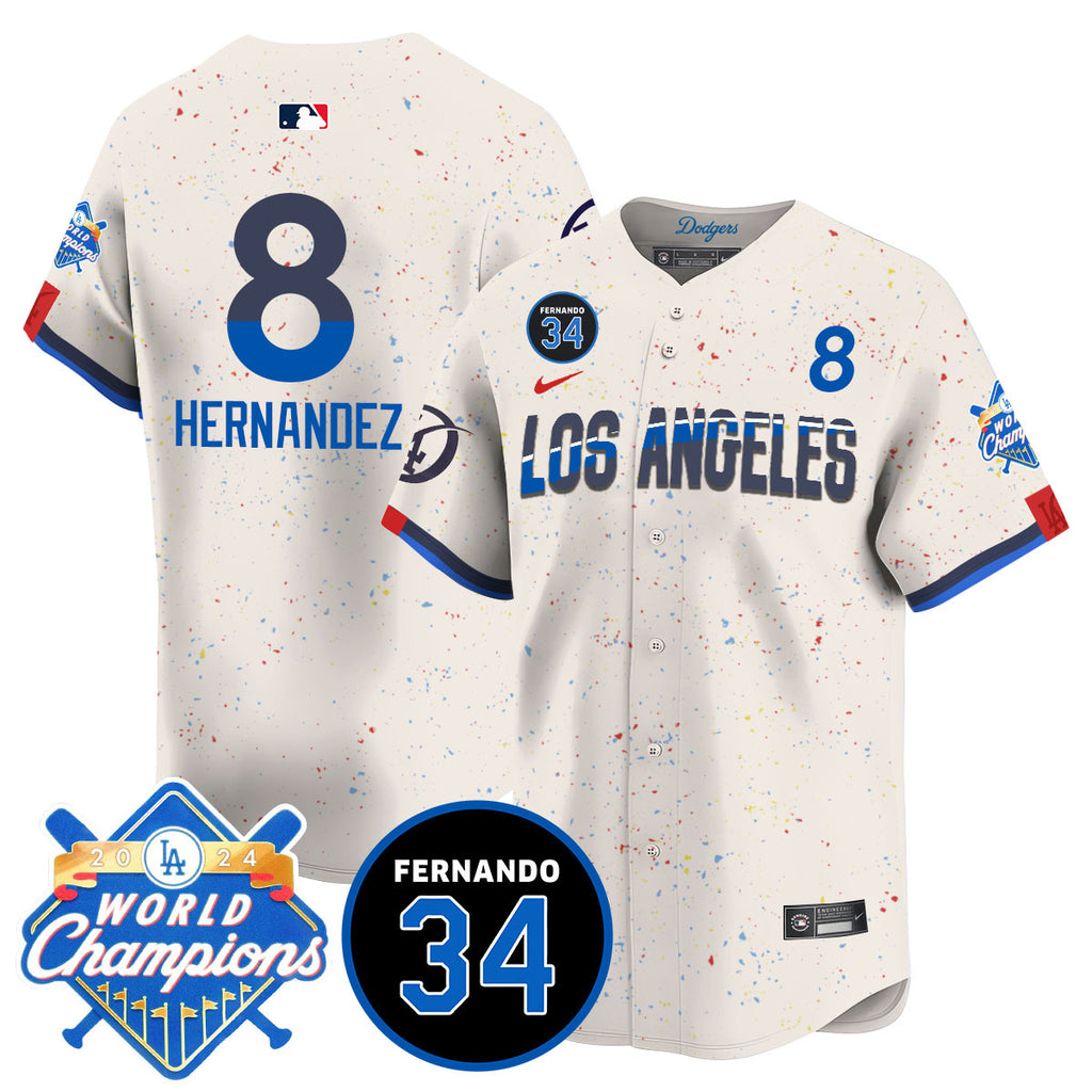 Men's LA Dodgers - World Series Champions 2024/Fernando Valenzuela Memorial Jersey - All Stitched