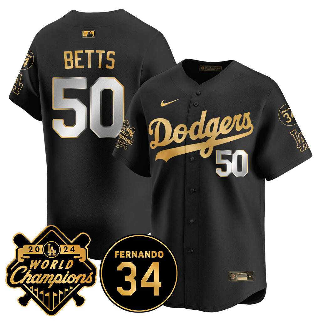 Men's LA Dodgers - World Series Champions 2024/Fernando Valenzuela Memorial Jersey - All Stitched