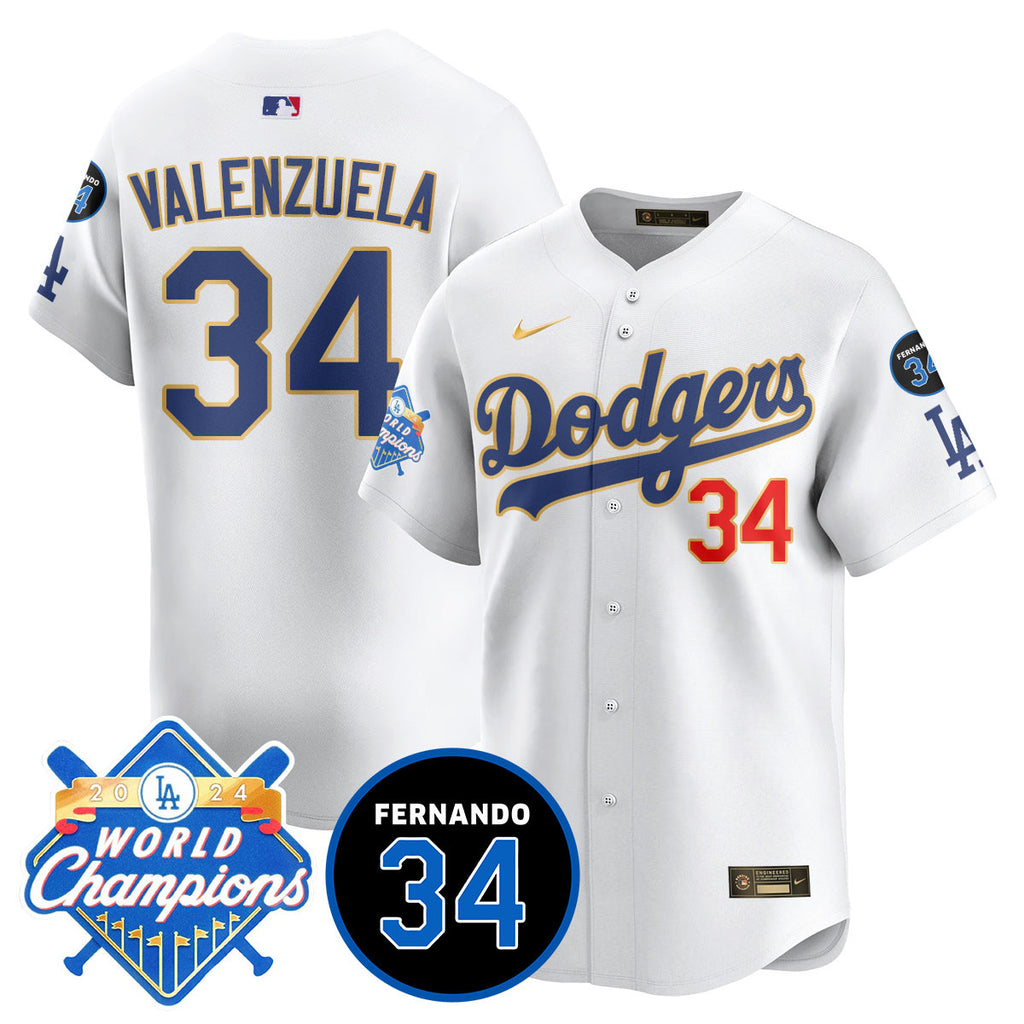 Men's LA Dodgers - World Series Champions 2024/Fernando Valenzuela Memorial Jersey - All Stitched