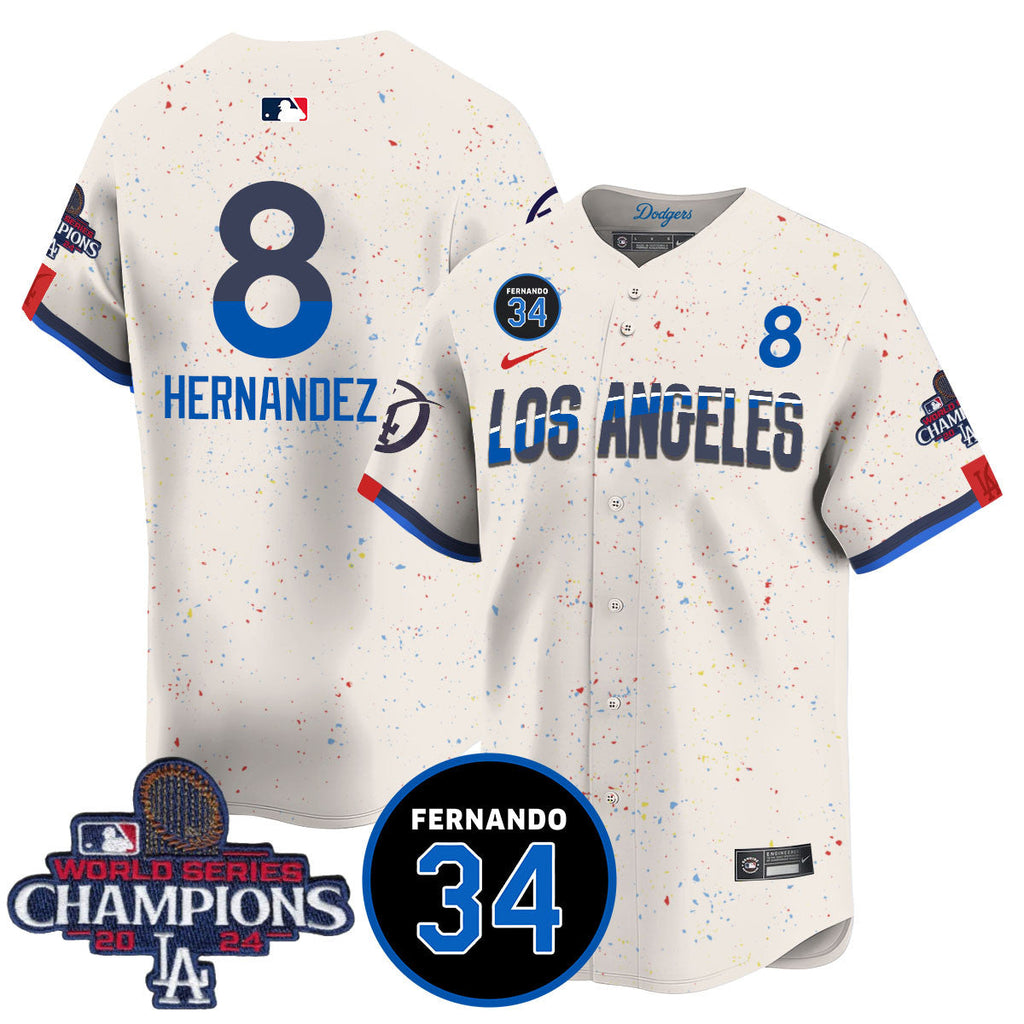 LA Dodgers - World Series Champions 2024/Fernando Valenzuela Memorial Jersey - Stitched N1