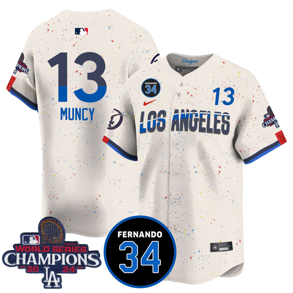 LA Dodgers - World Series Champions 2024/Fernando Valenzuela Memorial Jersey - Stitched N1