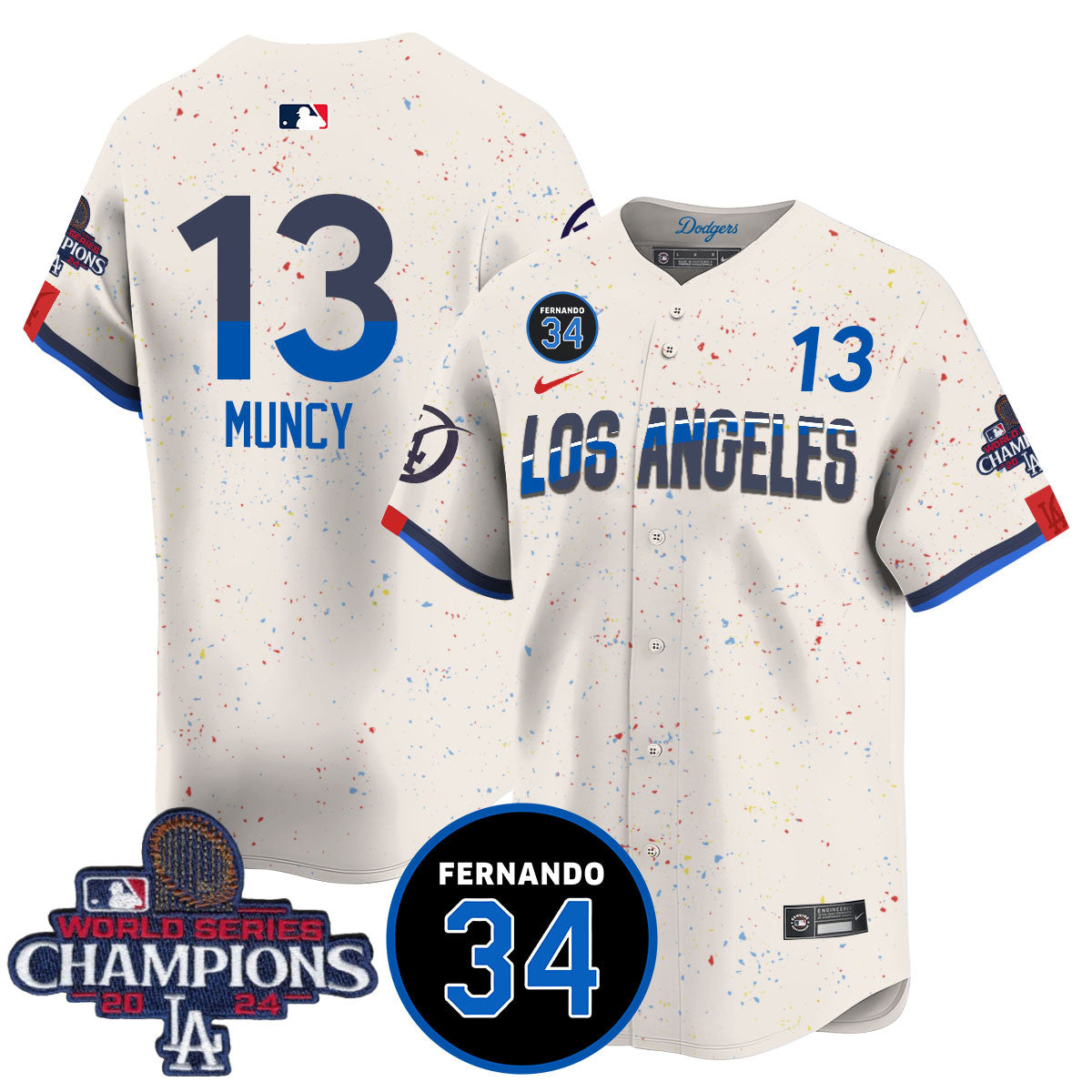 LA Dodgers - World Series Champions 2024/Fernando Valenzuela Memorial Jersey - Stitched N1