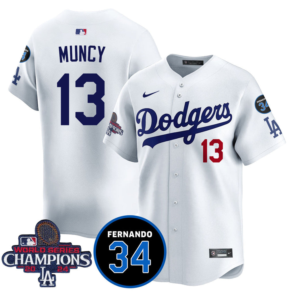 LA Dodgers - World Series Champions 2024/Fernando Valenzuela Memorial Jersey - Stitched N1