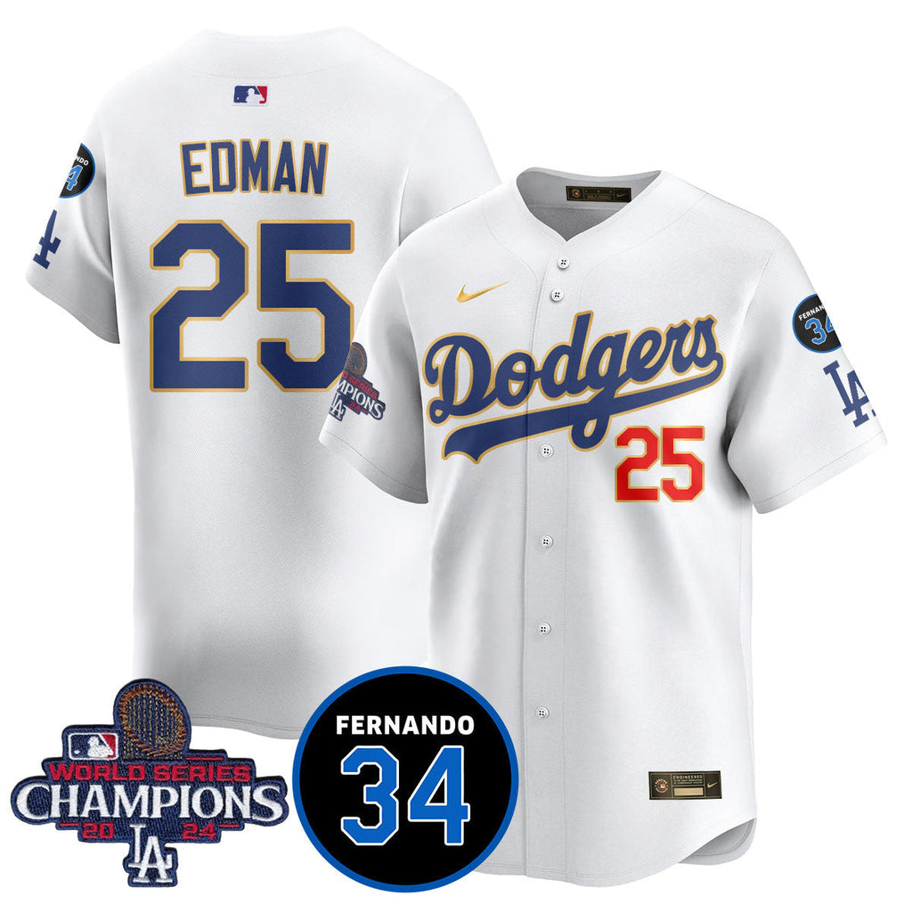 LA Dodgers - World Series Champions 2024/Fernando Valenzuela Memorial Jersey - Stitched N1