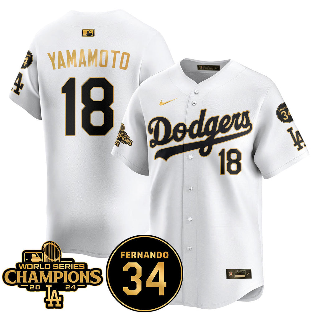 LA Dodgers - World Series Champions 2024/Fernando Valenzuela Memorial Jersey - Stitched N1