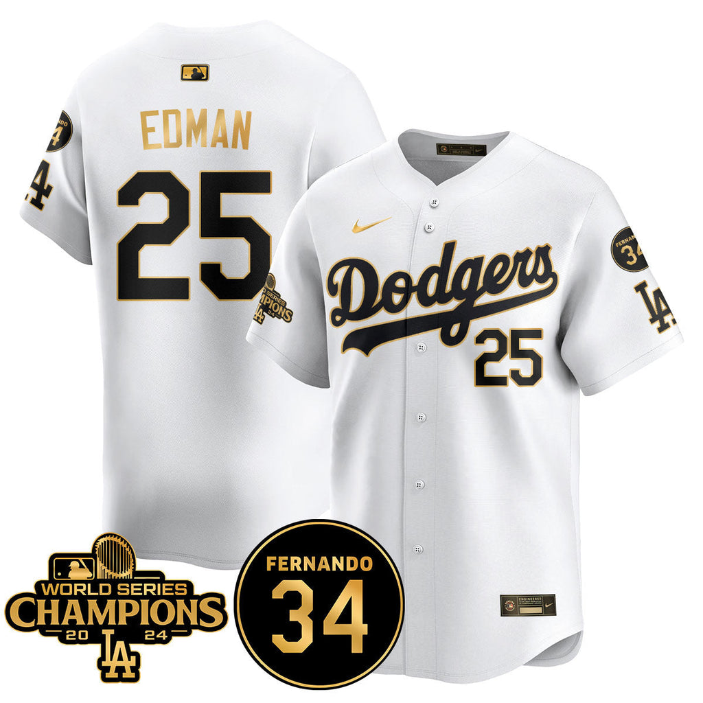 LA Dodgers - World Series Champions 2024/Fernando Valenzuela Memorial Jersey - Stitched N1