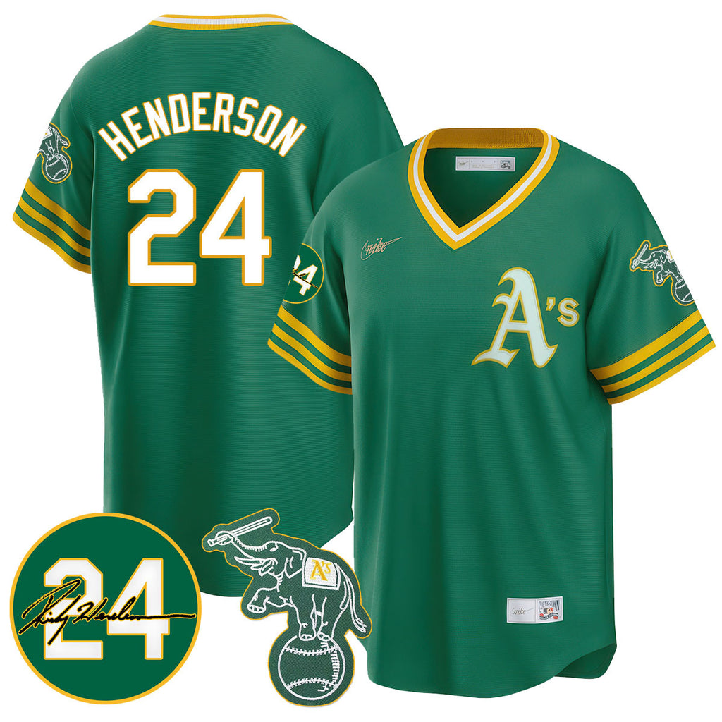 Oakland - Seattle Mariners Ricky Henderson Memorial Jersey - All Stitched
