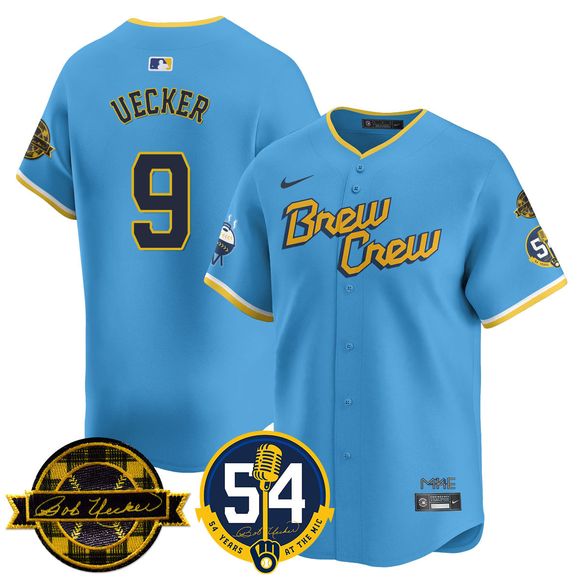 MIL Men Jersey - Bob Uecker, 54 Seasons for Brewers - All Stitched