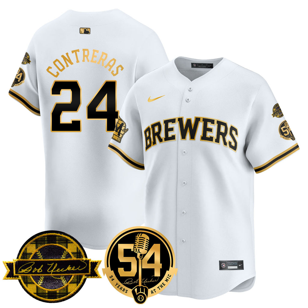 Men's Milwaukee Brewers Jersey - Bob Uecker, 54 Seasons for Brewers - All Stitched