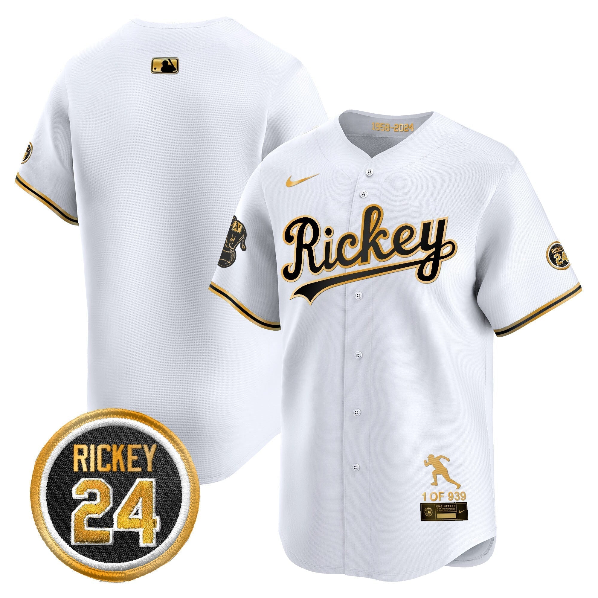 OAK Rickey Tribute style Vapor Premier Limited Jersey - All Stitched