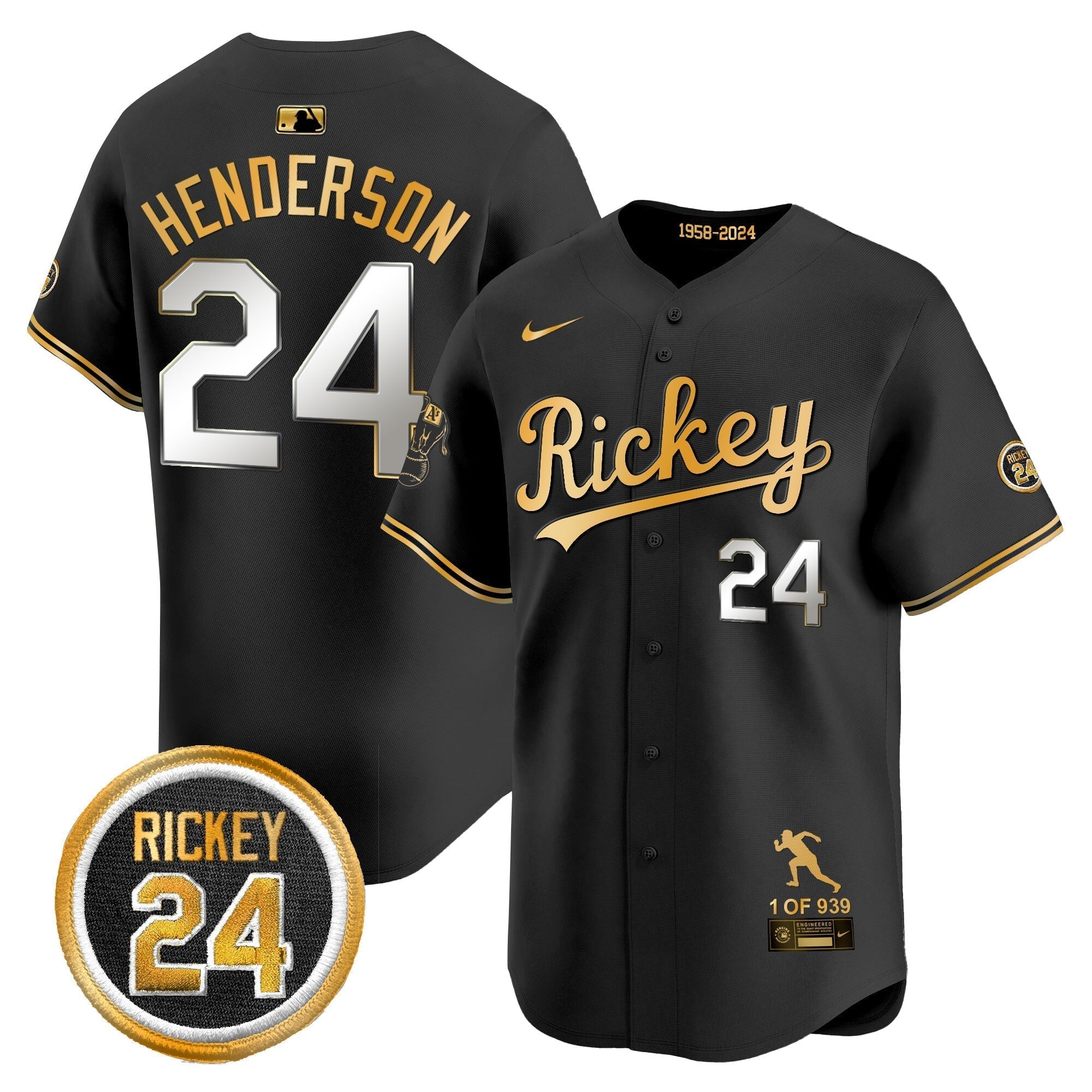 OAK Rickey Tribute style Vapor Premier Limited Jersey - All Stitched