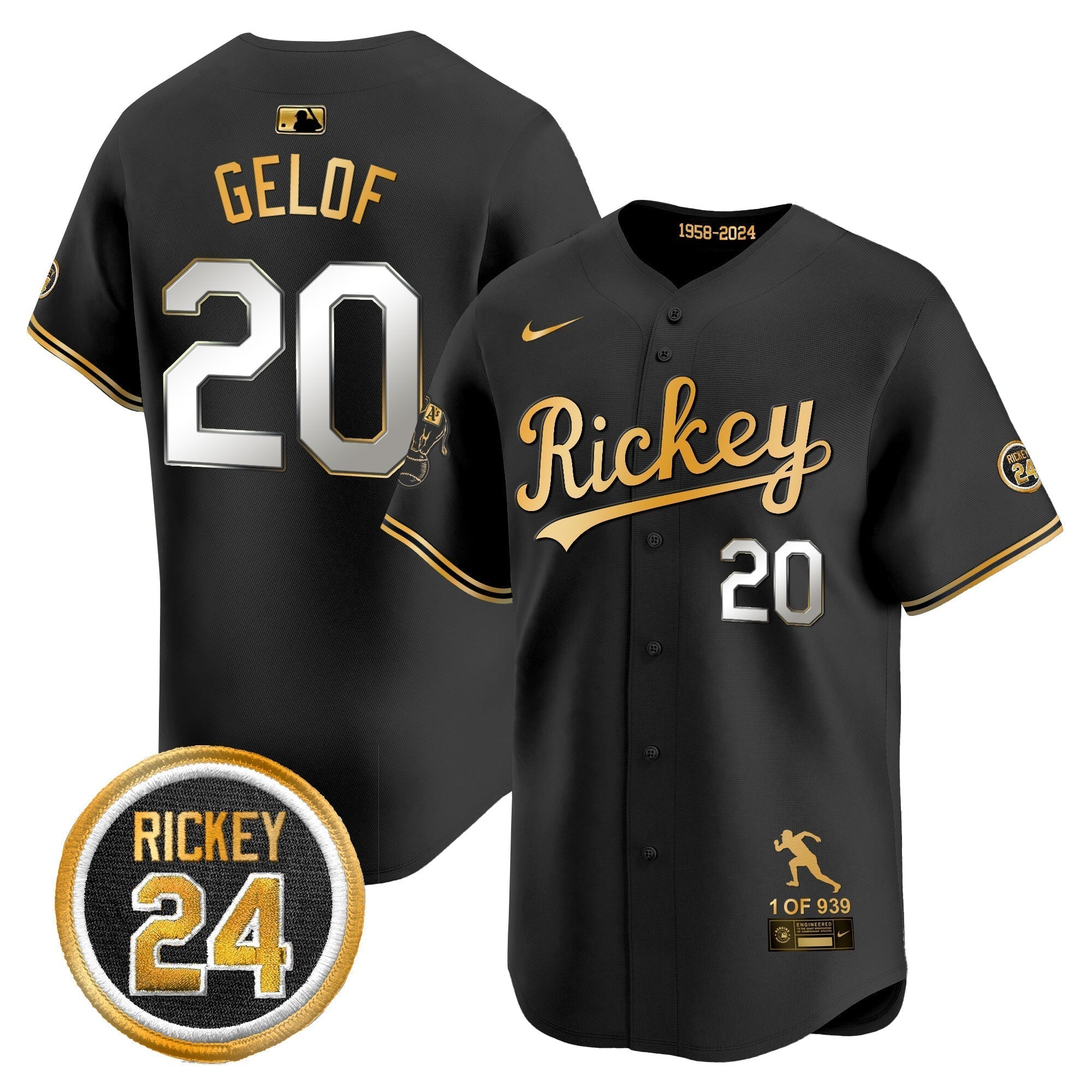 OAK Rickey Tribute style Vapor Premier Limited Jersey - All Stitched
