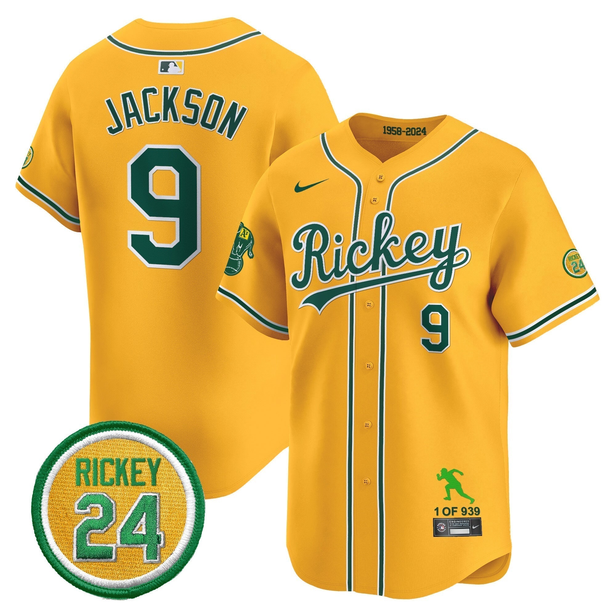OAK Rickey Tribute style Vapor Premier Limited Jersey - All Stitched