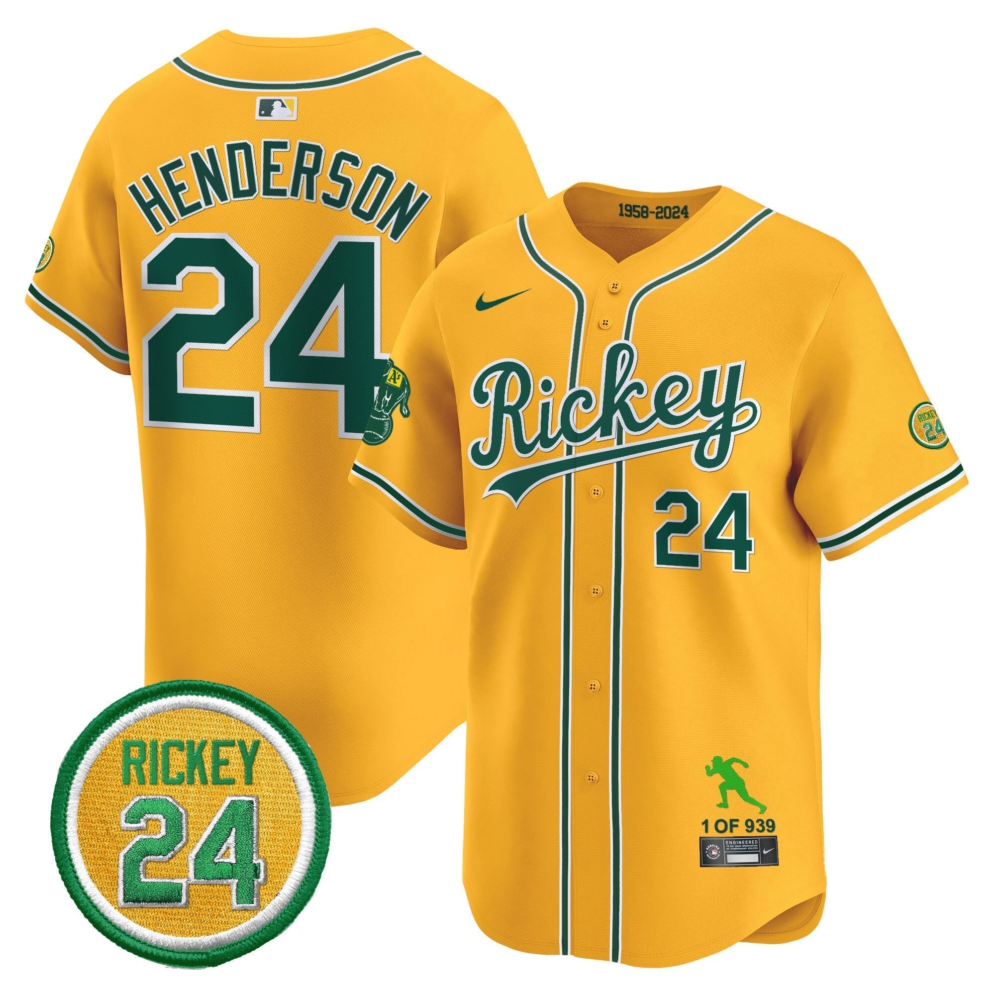 OAK Rickey Tribute style Vapor Premier Limited Jersey - All Stitched