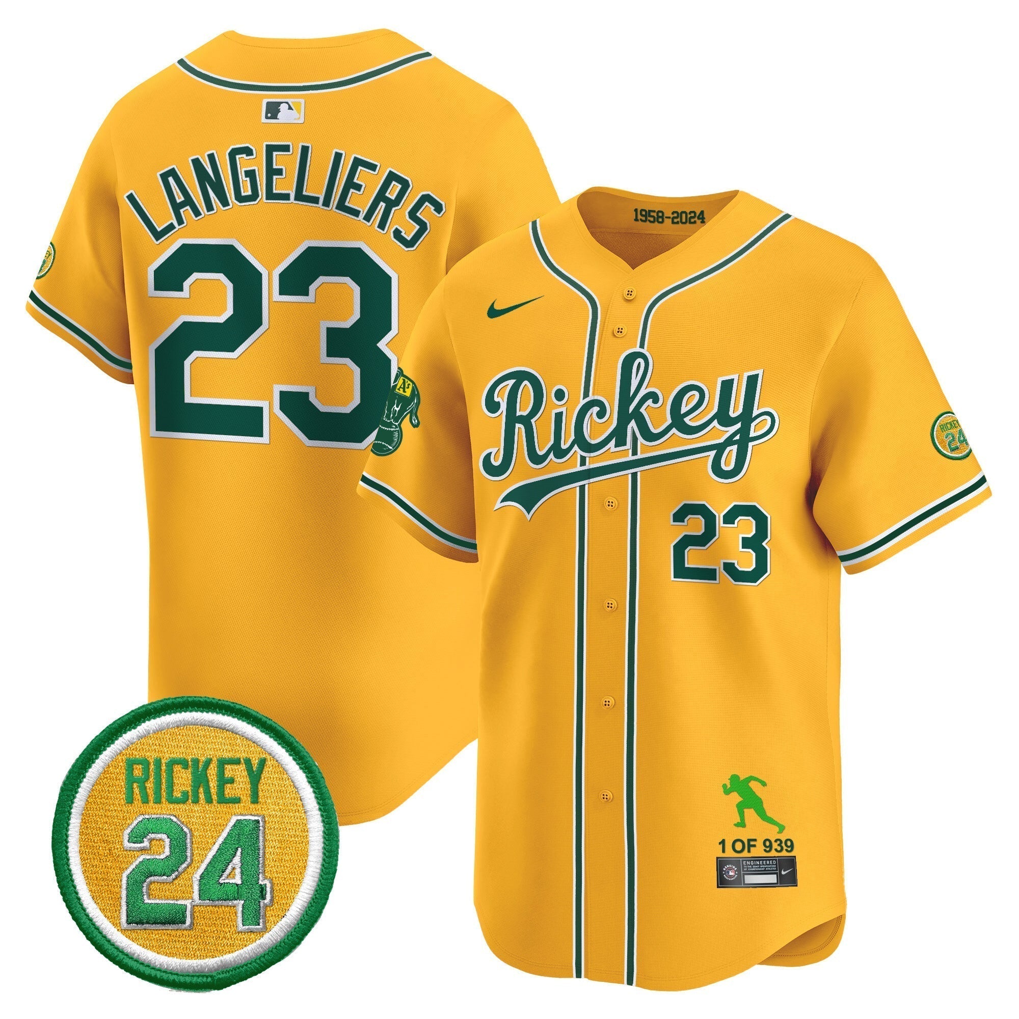 OAK Rickey Tribute style Vapor Premier Limited Jersey - All Stitched