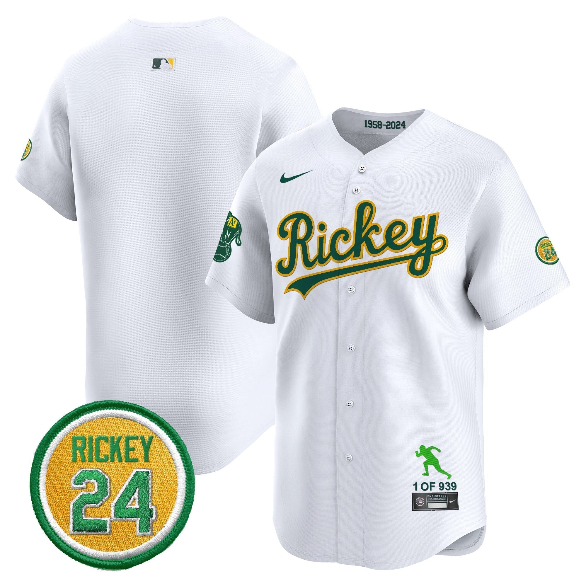 OAK Rickey Tribute style Vapor Premier Limited Jersey - All Stitched