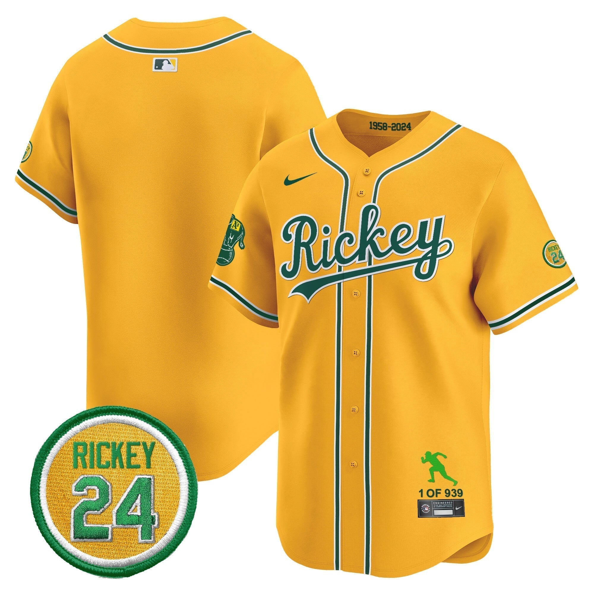 OAK Rickey Tribute style Vapor Premier Limited Jersey - All Stitched
