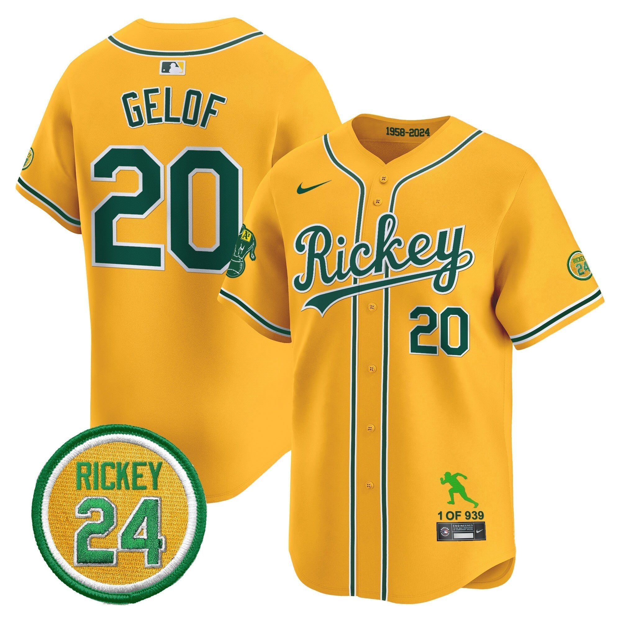 OAK Rickey Tribute style Vapor Premier Limited Jersey - All Stitched