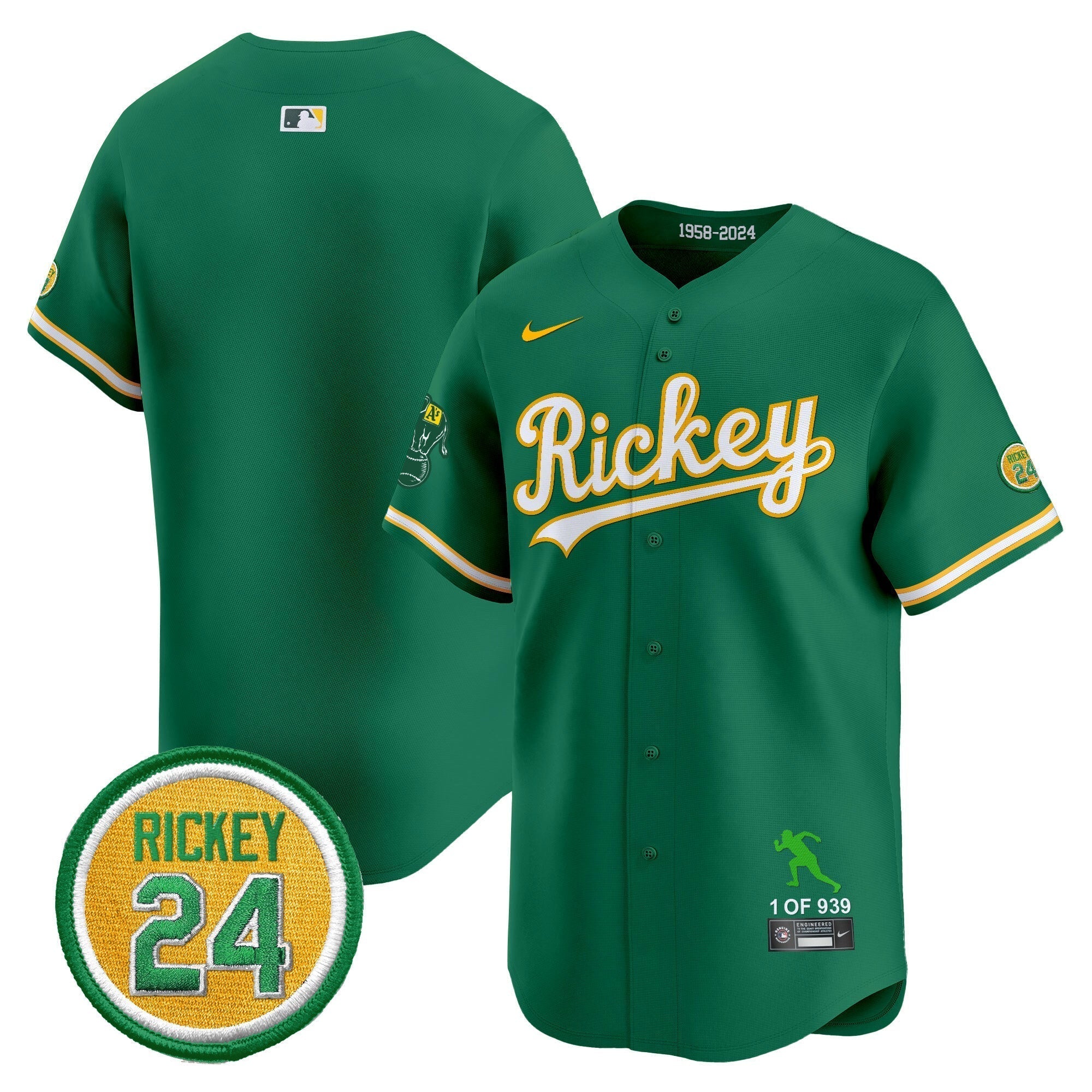 OAK Rickey Tribute style Vapor Premier Limited Jersey - All Stitched