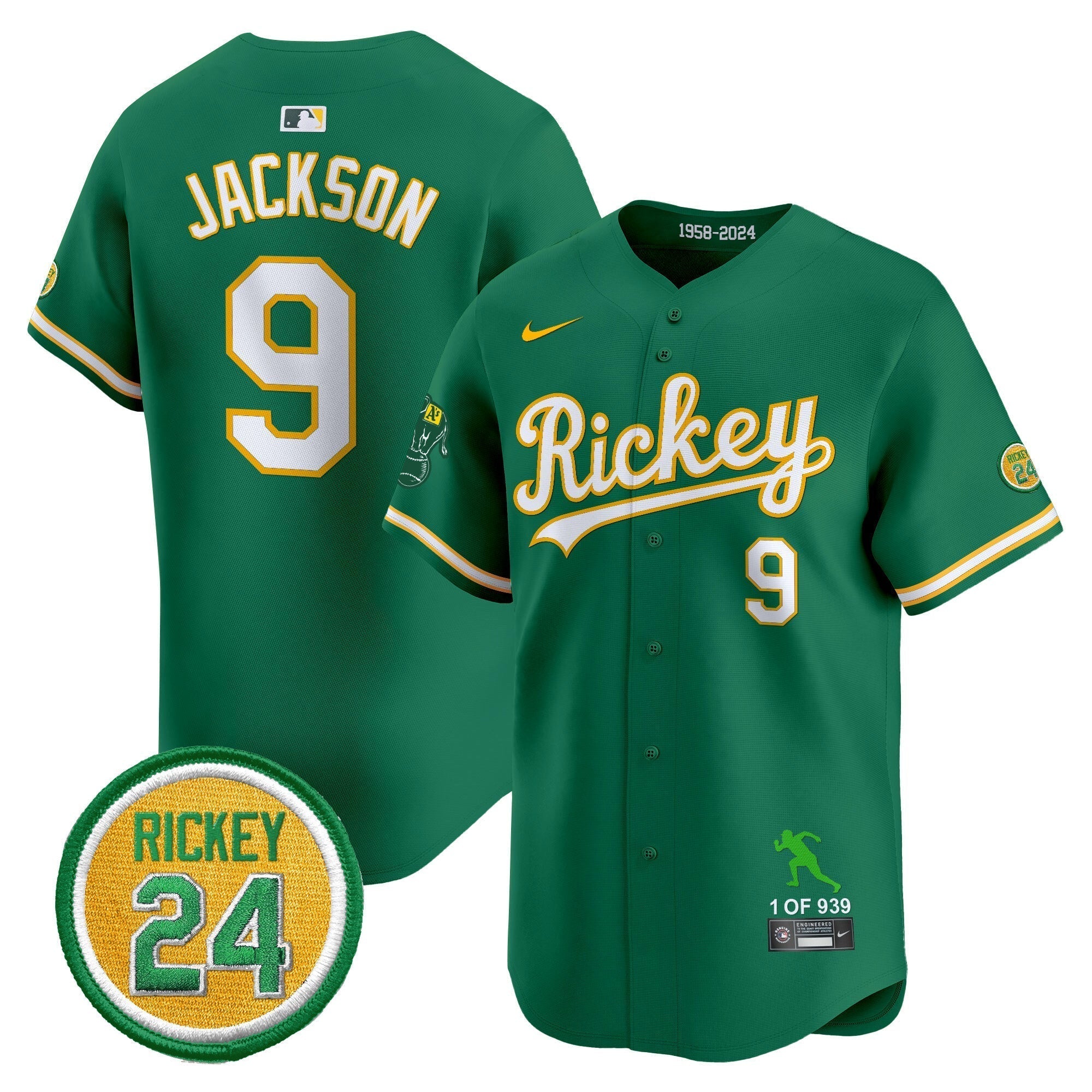 OAK Rickey Tribute style Vapor Premier Limited Jersey - All Stitched