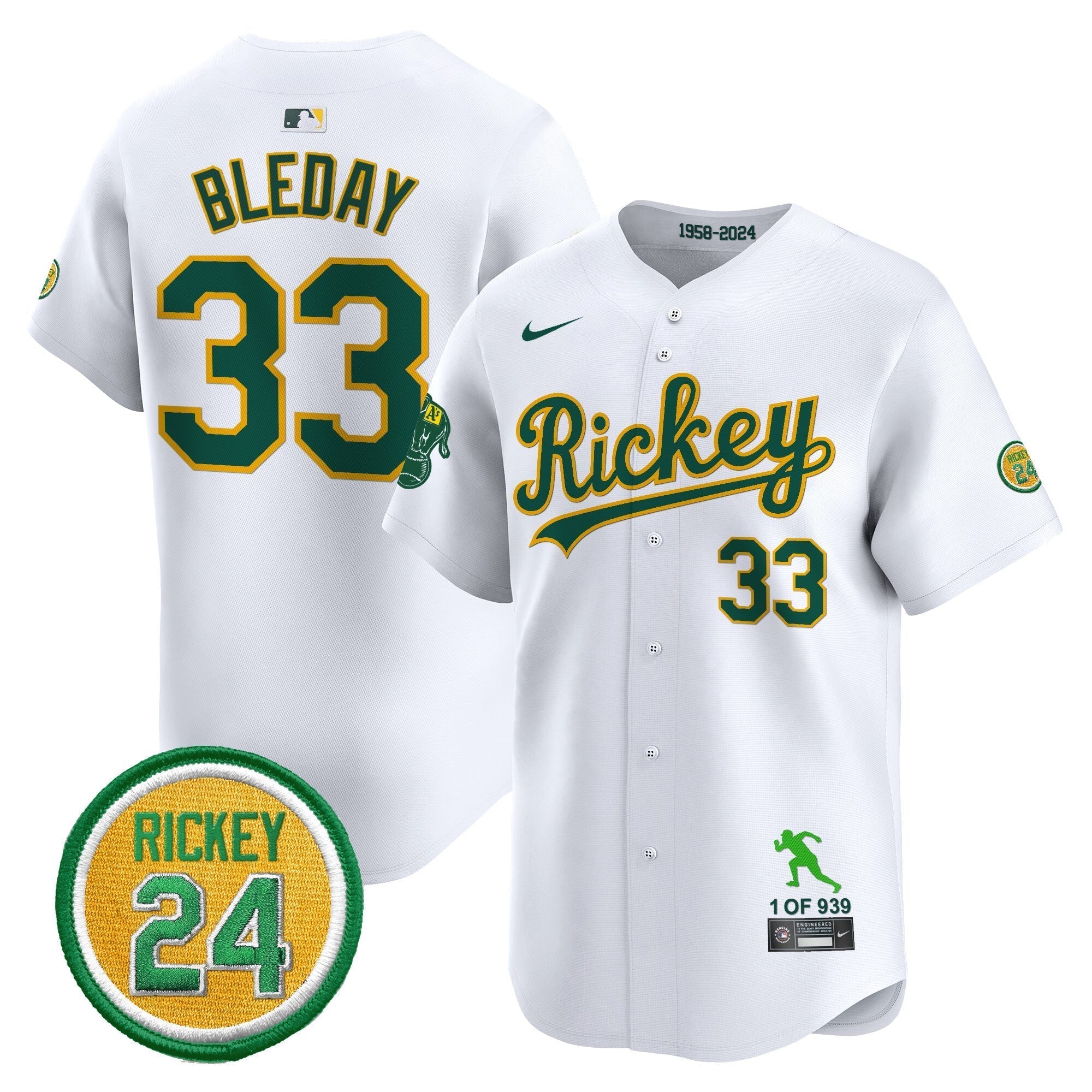 OAK Rickey Tribute style Vapor Premier Limited Jersey - All Stitched