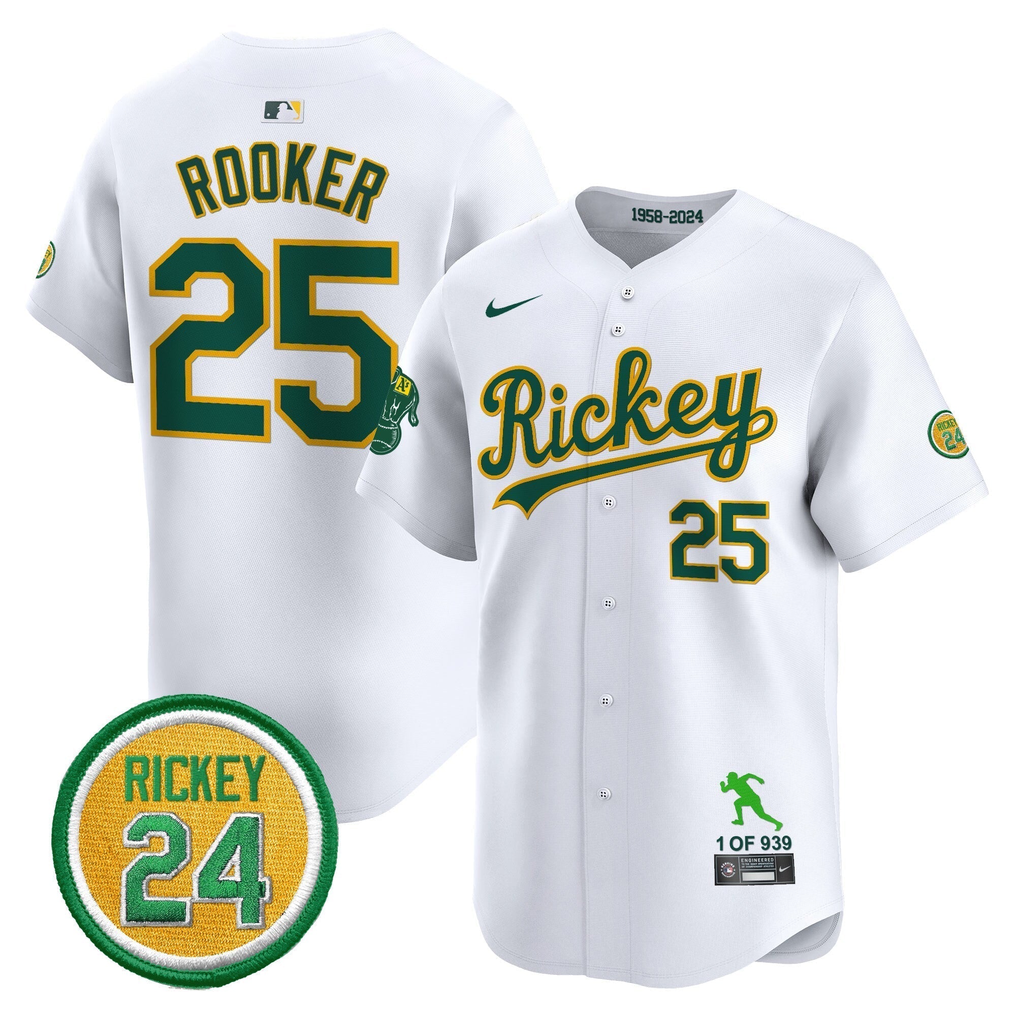 OAK Rickey Tribute style Vapor Premier Limited Jersey - All Stitched