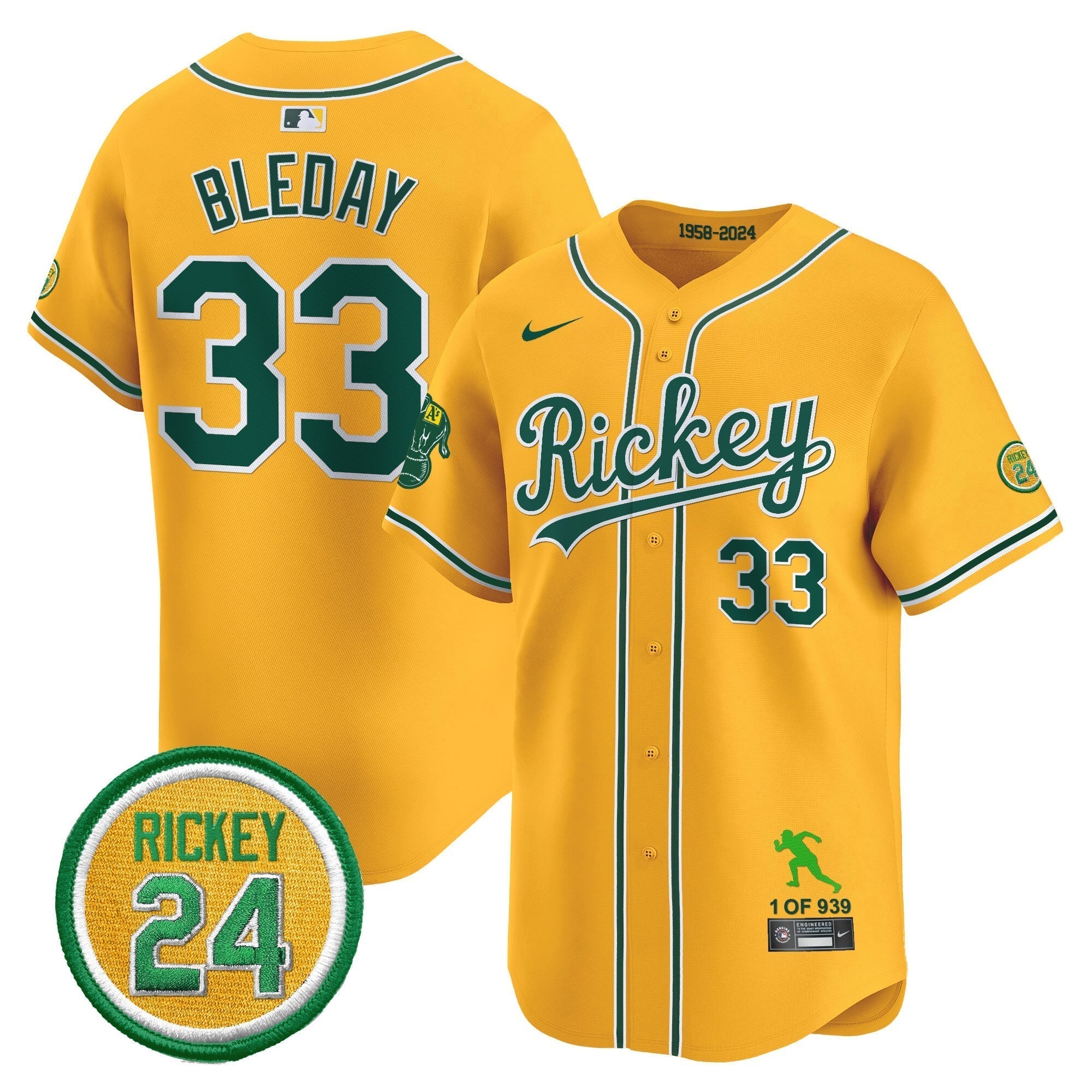 OAK Rickey Tribute style Vapor Premier Limited Jersey - All Stitched