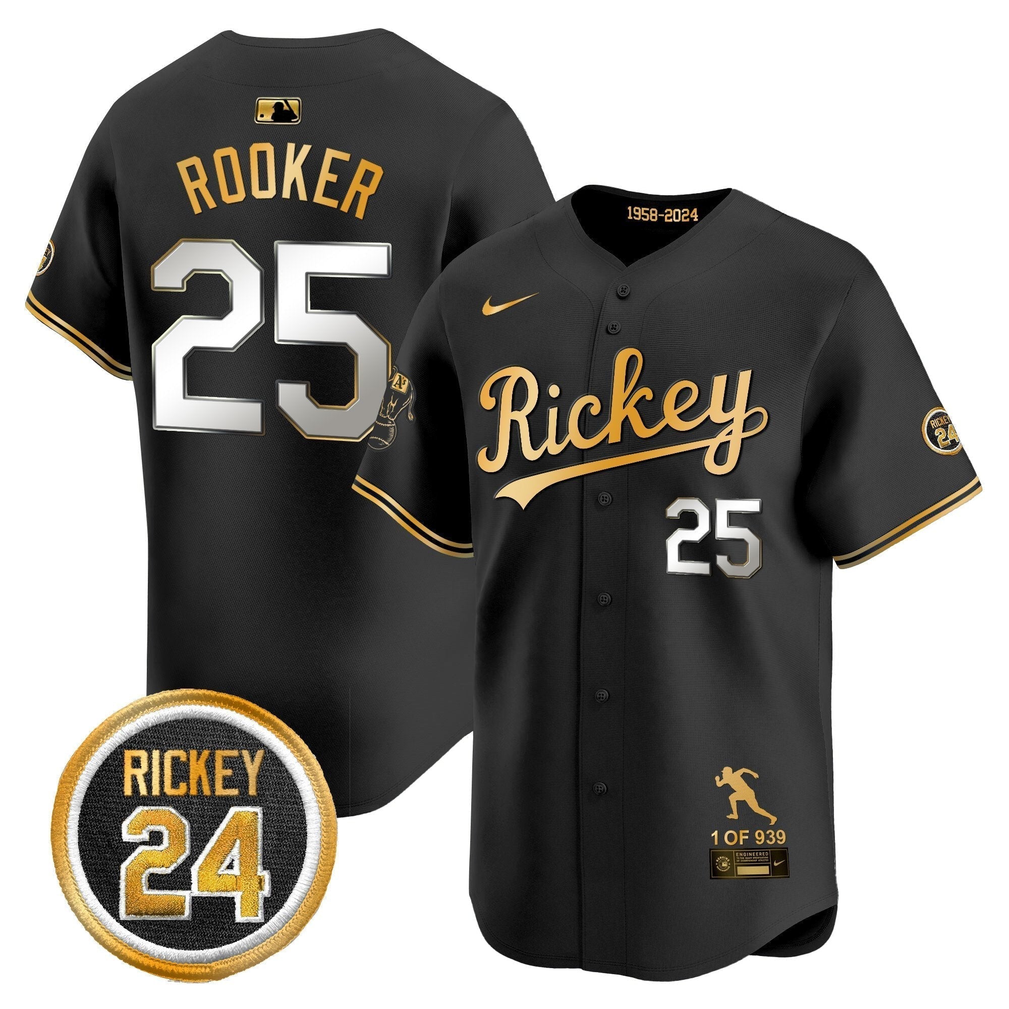 OAK Rickey Tribute style Vapor Premier Limited Jersey - All Stitched