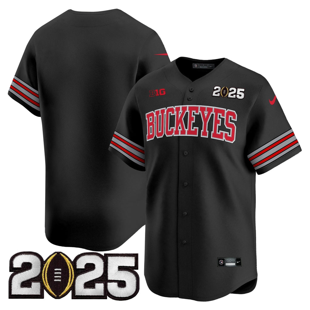 OSU 'Heritage Stripe' 2025 CFP Final Patch Vapor Baseball Jersey - All Stitched