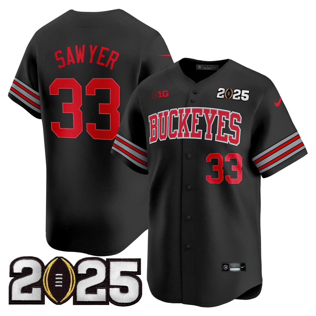 OSU 'Heritage Stripe' 2025 CFP Final Patch Vapor Baseball Jersey - All Stitched