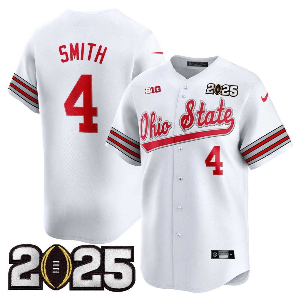 OSU 'Heritage Stripe' 2025 CFP Final Patch Vapor Baseball Jersey V2 - All Stitched