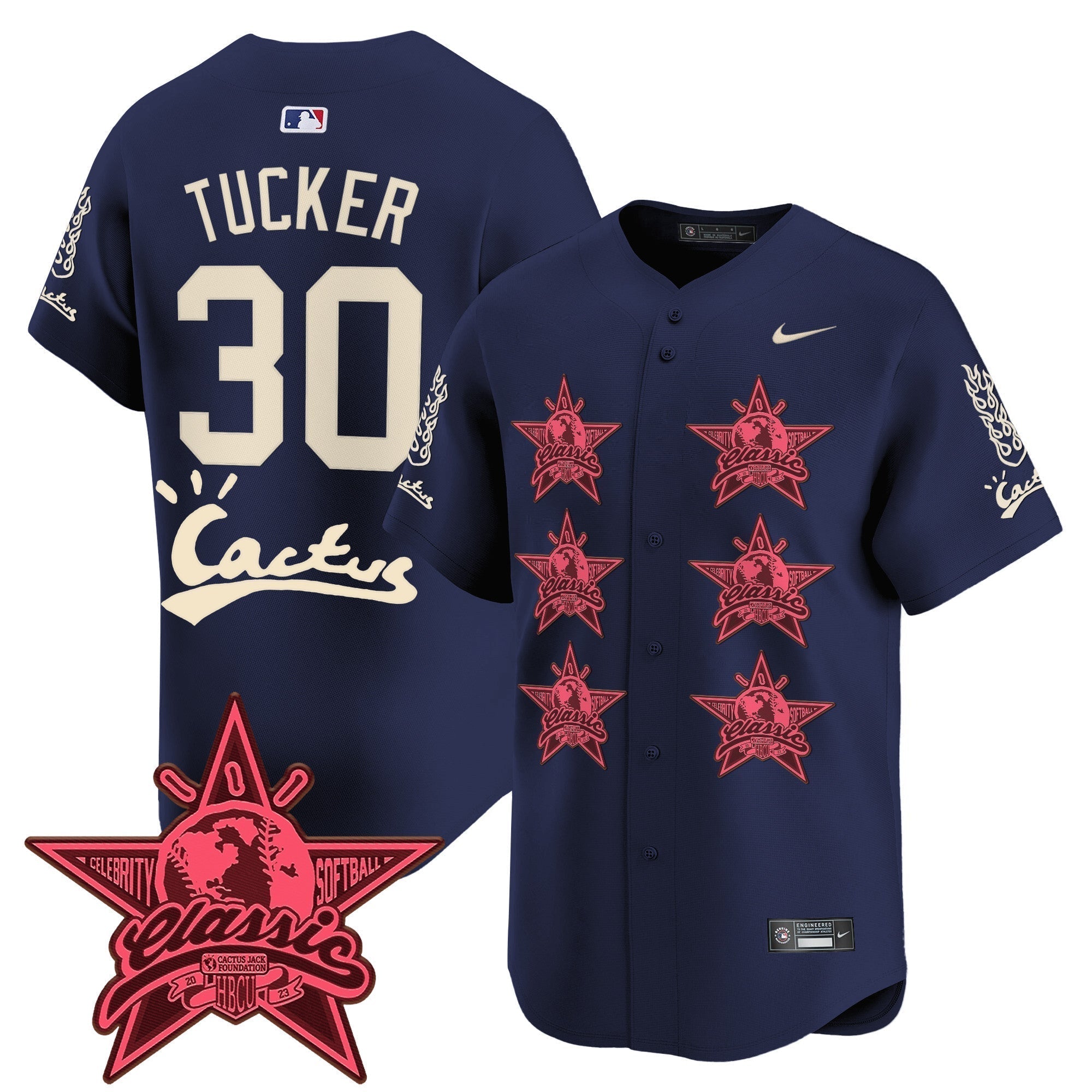 HOU Cactus Jack 2025 Vapor Premier Limited Jersey V2 - All Stitched