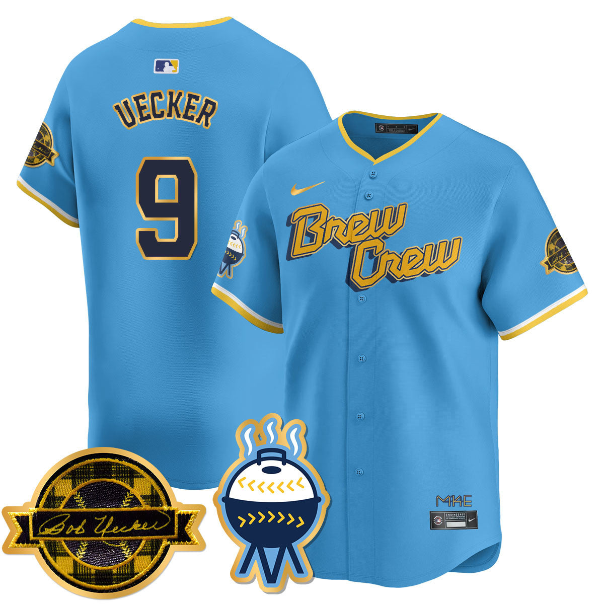 MIL 2025 Limited Gold Men Jersey - Bob Uecker Patch - All Stitched