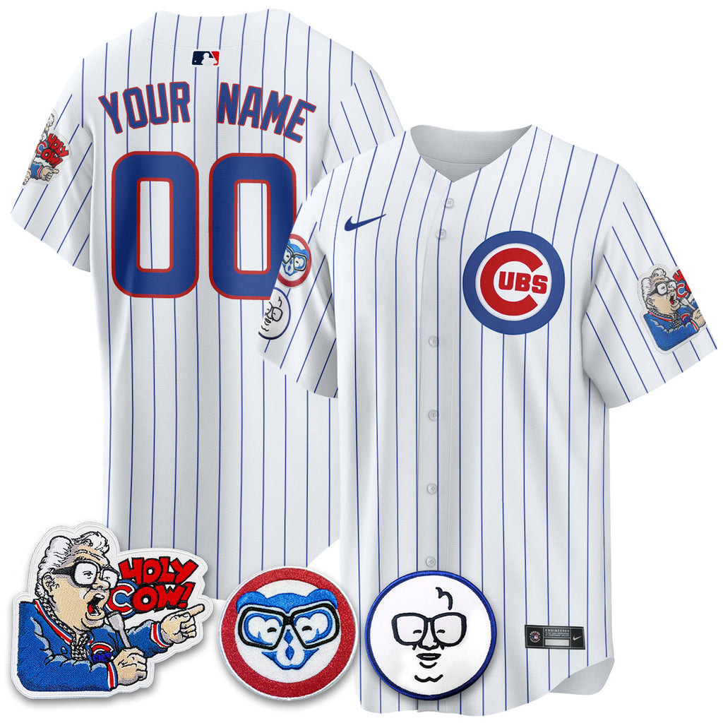 Custom Gender/Name Chicago Cubs Limited Jersey - Harry Caray "Holy Cow" Patch - All Stitched